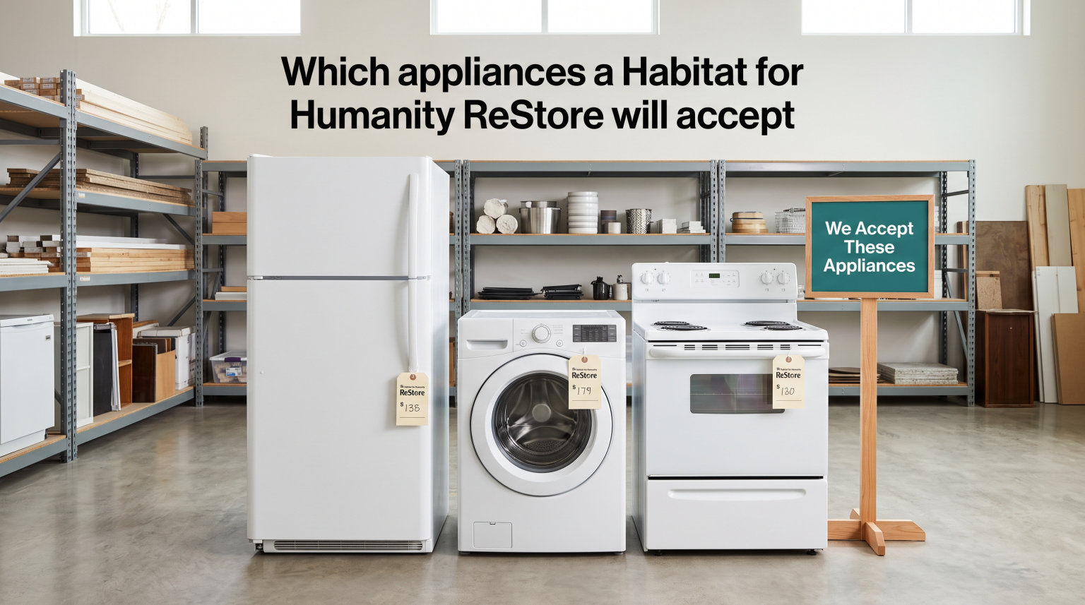 Which appliances a Habitat for Humanity ReStore will accept