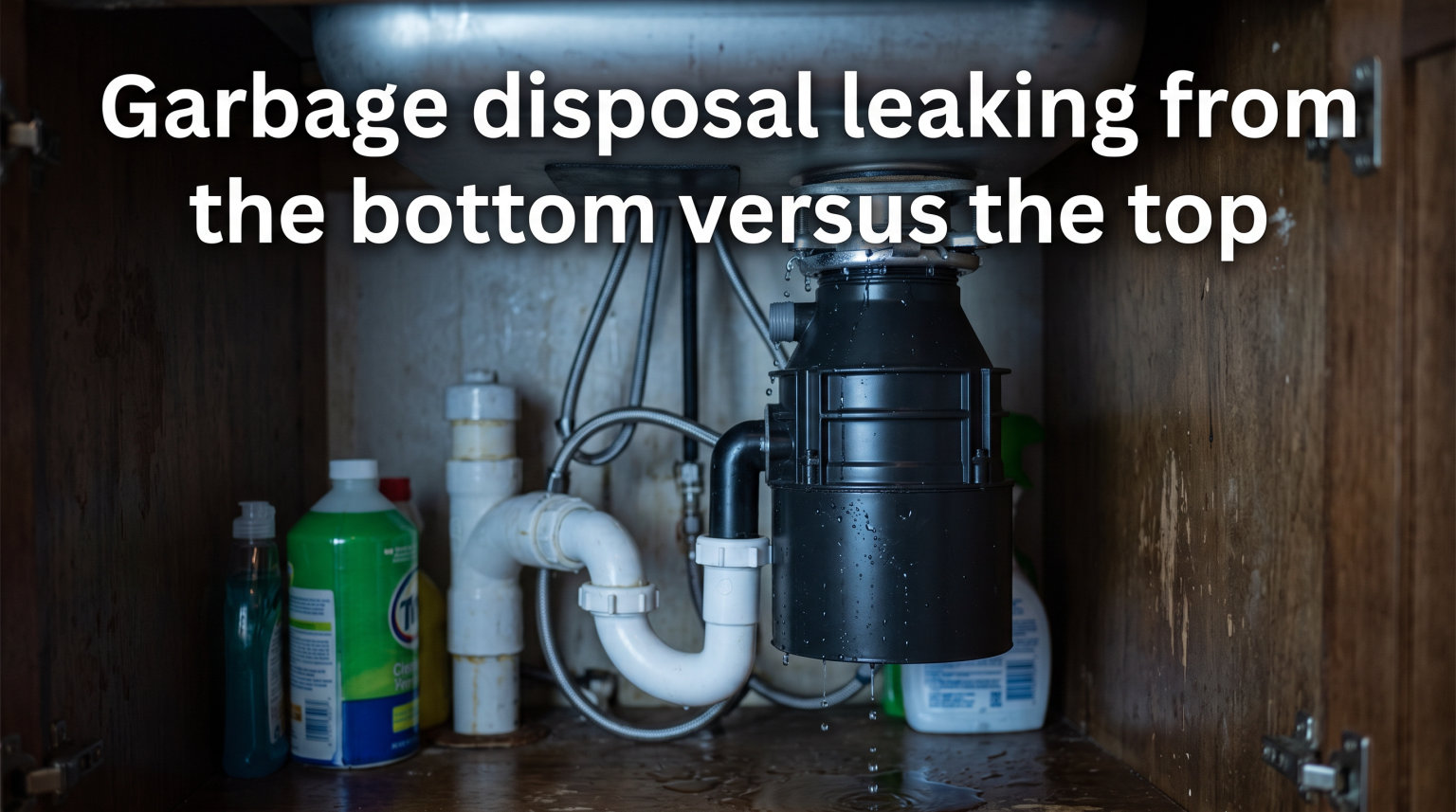 Garbage disposal leaking from the bottom versus the top