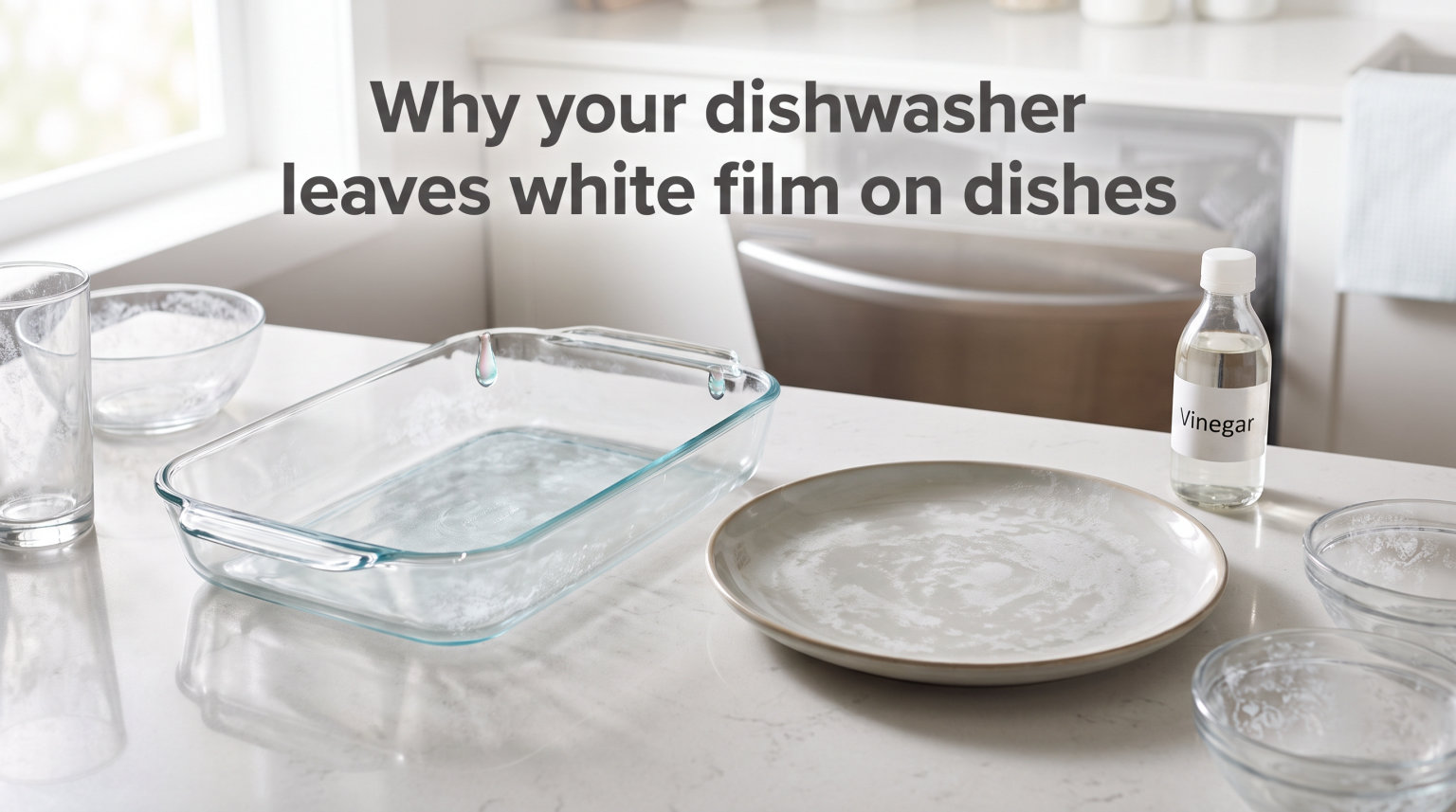 Why your dishwasher leaves white film on dishes