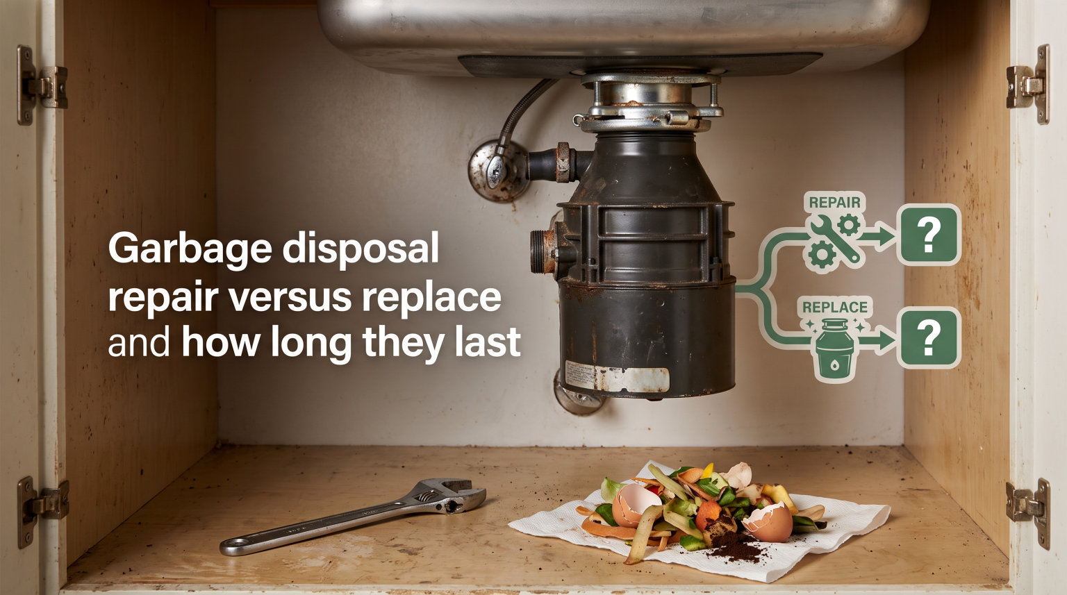 Garbage disposal repair versus replace and how long they last