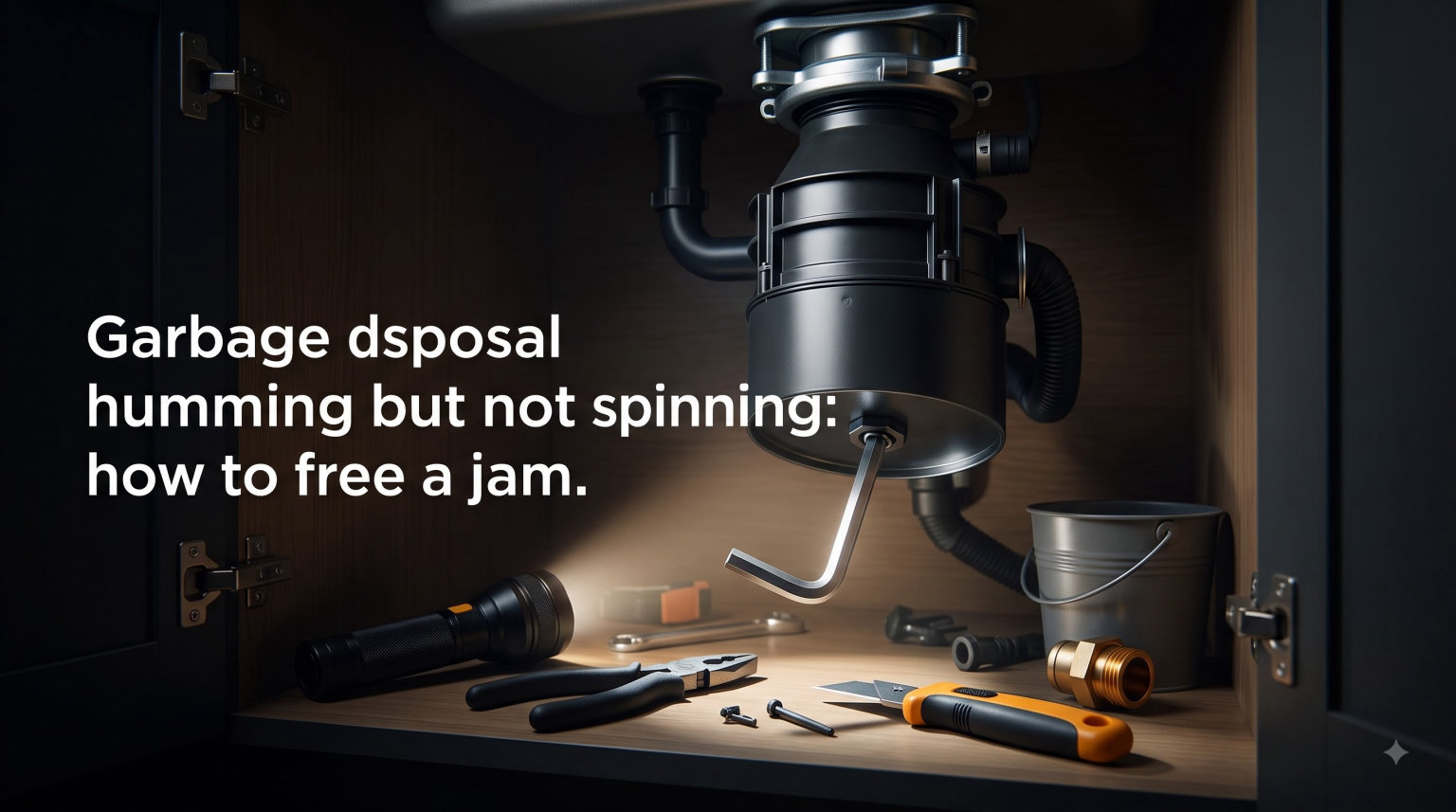 Garbage disposal humming but not spinning: how to free a jam