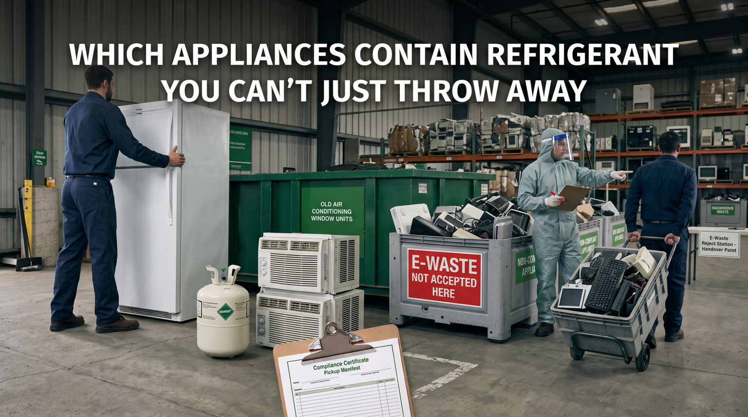 Which appliances contain refrigerant you can't just throw away