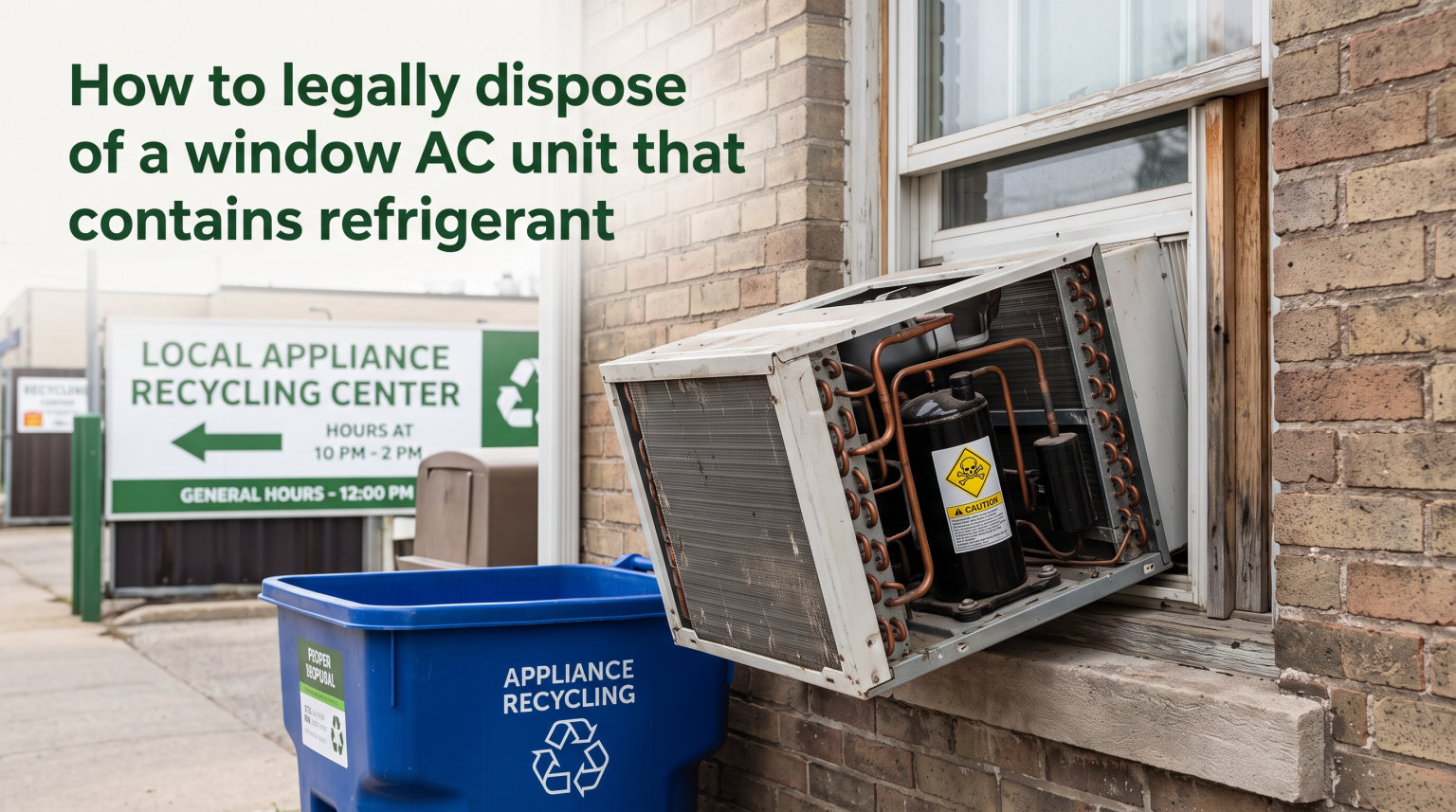 How to legally dispose of a window AC unit that contains refrigerant
