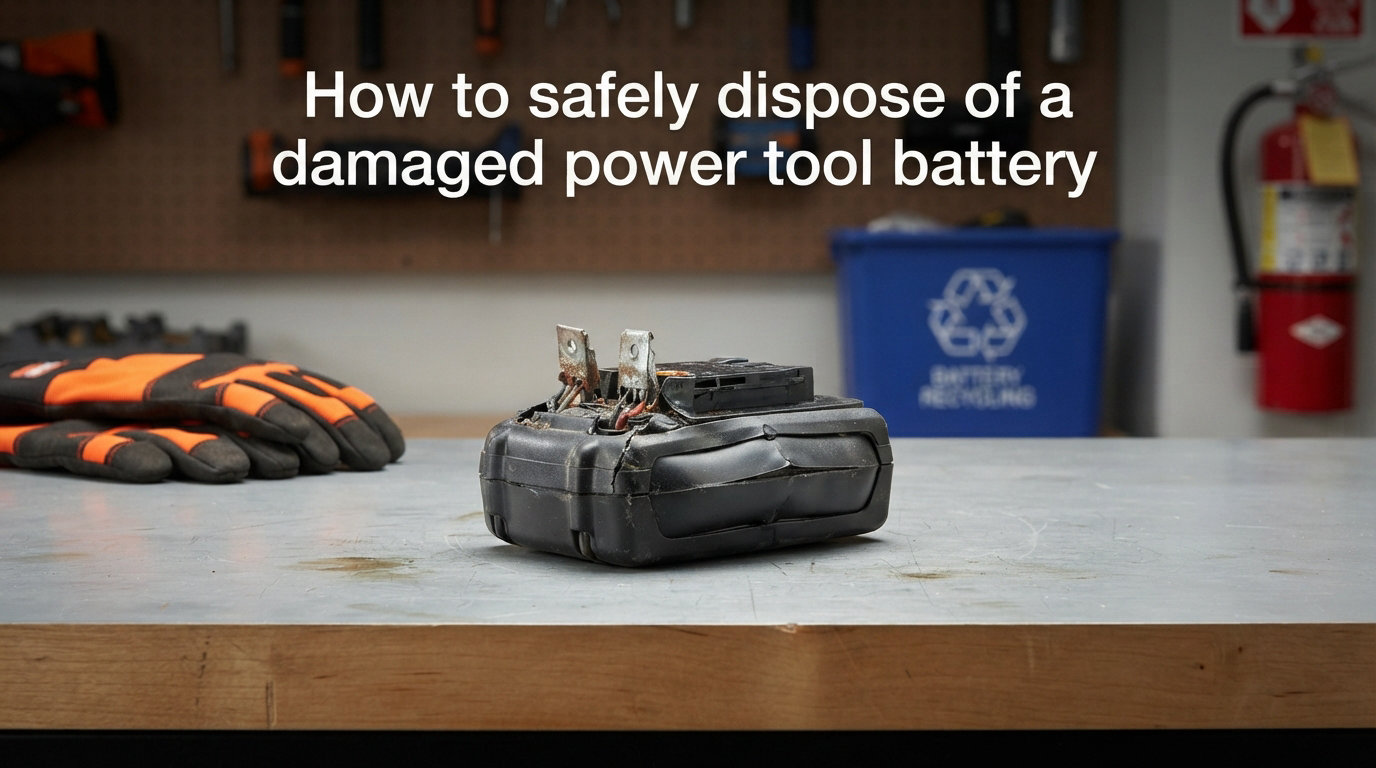 How to safely dispose of a damaged power tool battery