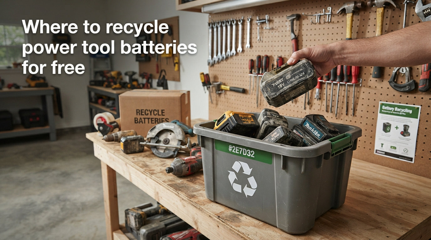Where to recycle power tool batteries for free