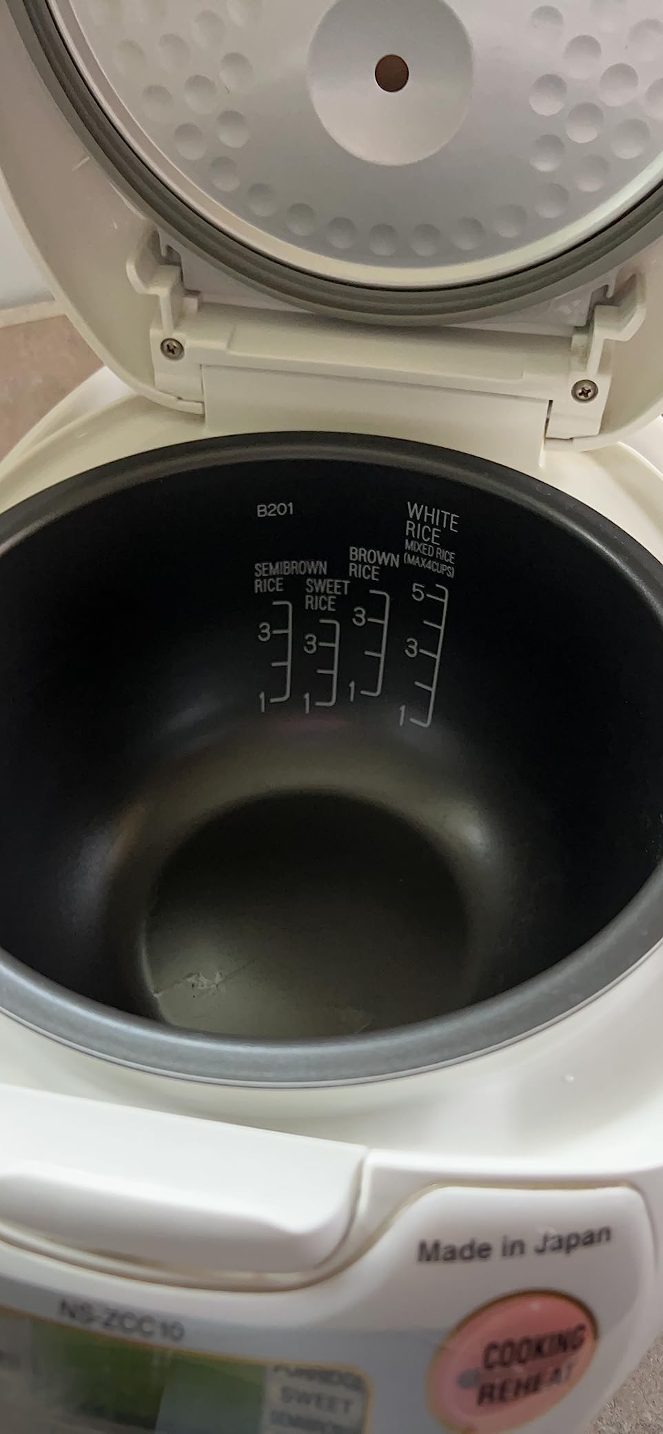 Zojirushi Ns ZCC10 Neuro Fuzzy Rice Cooker and Warmer (White) | Automatic keep-warm, delay timer customer photo 1