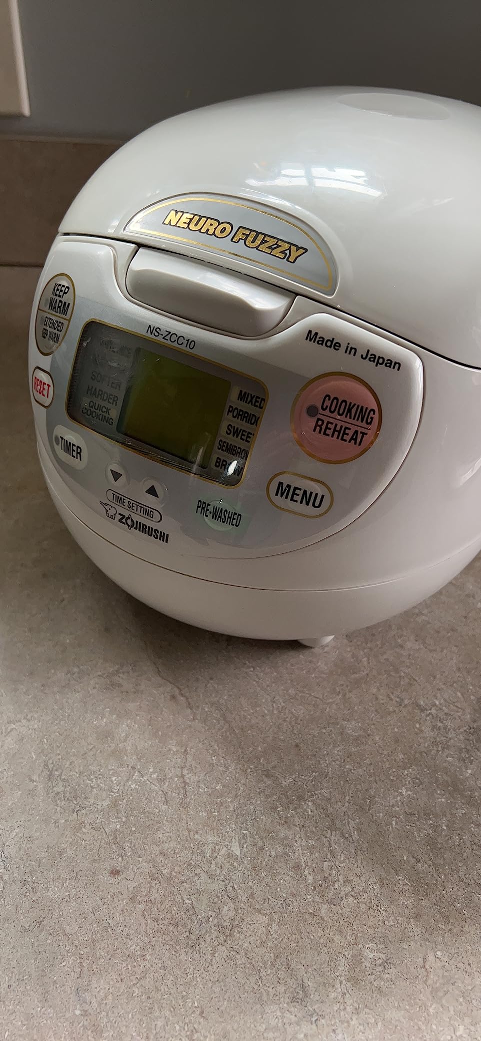 Zojirushi Ns ZCC10 Neuro Fuzzy Rice Cooker and Warmer (White) | Automatic keep-warm, delay timer customer photo 2