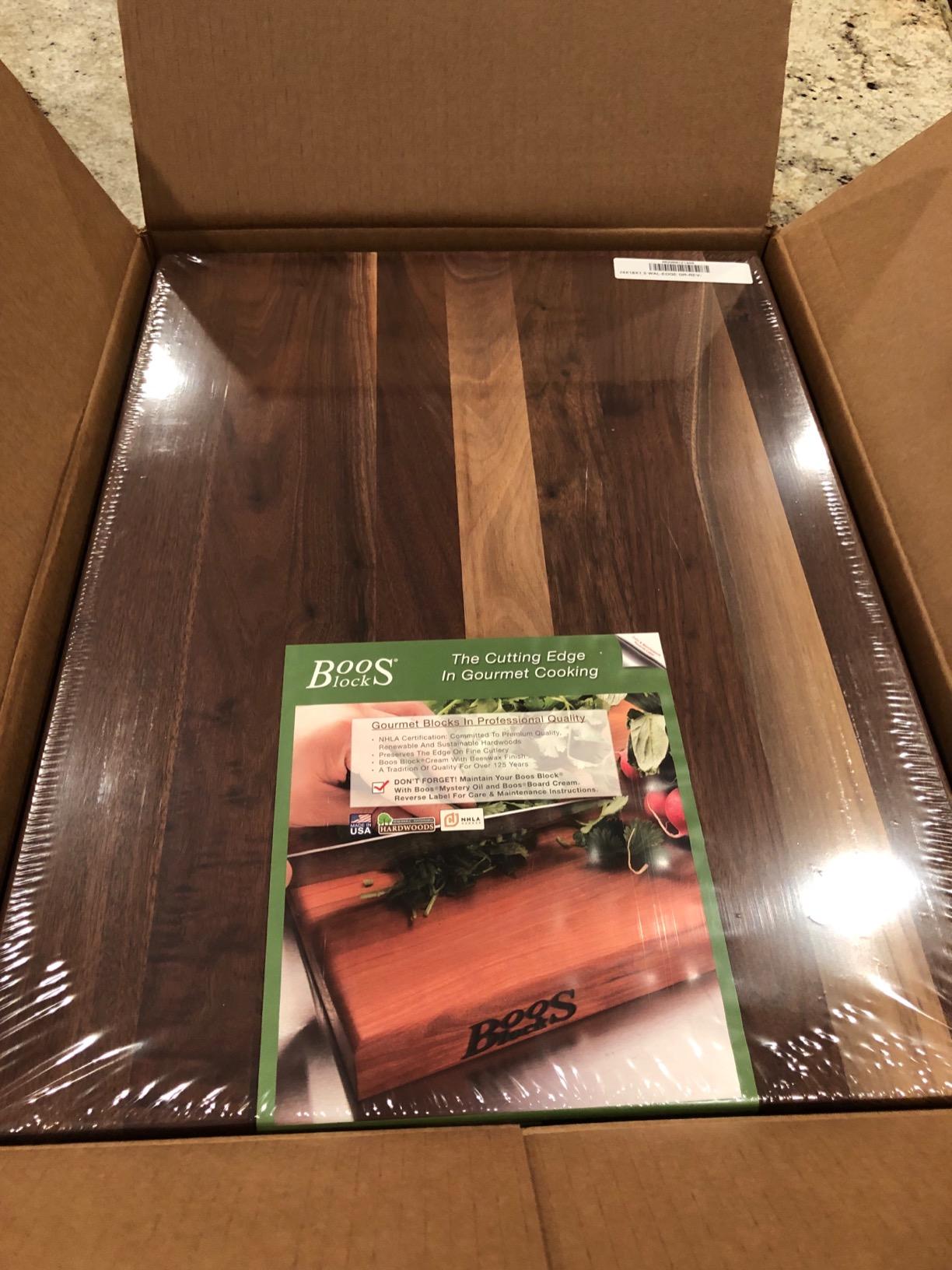 John Boos R-Board Series Rectangular Wooden Maple Cutting Board 24x18 - 1.5 Thick, 18-lb Reversible Butcher Block with Edge-Grain & Finger Grips - Made in the USA customer photo 1