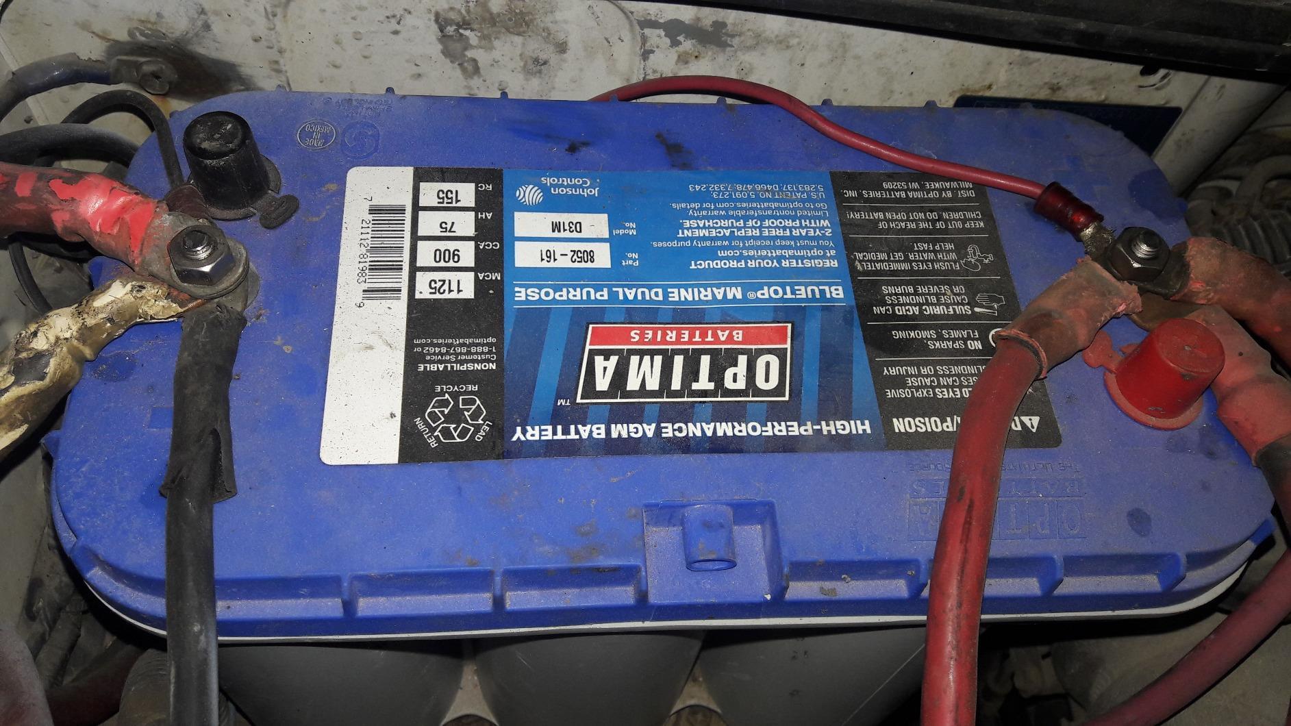 Optima Batteries D31M BLUETOP Boat and RV Dual Purpose Sealed AGM Battery | High Performance Deep Cycle and Starting Battery, 900 CCA, Dual Terminal, Maintenance Free, Versatile Mounting customer photo 1
