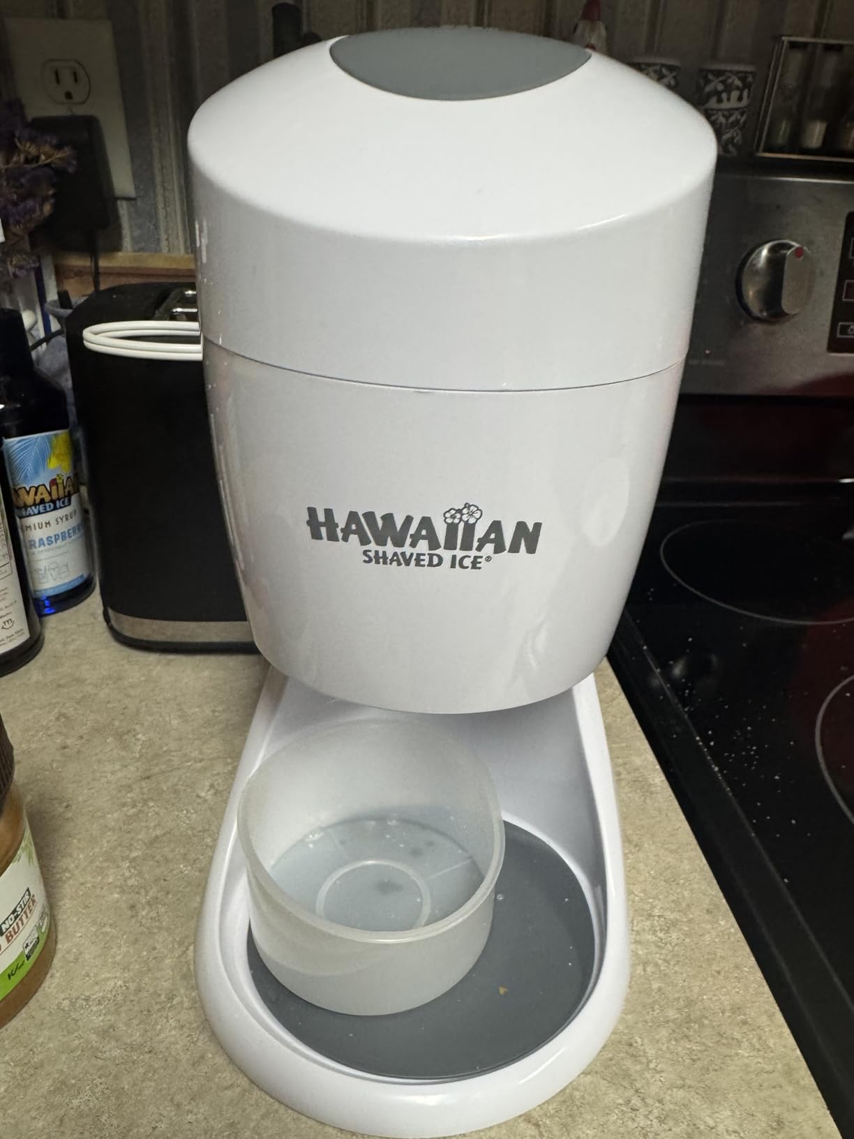 Hawaiian Shaved Ice Machine Kit - 3 Flavors, 25 Cups, Straws, Pourers, Ice Molds customer photo 1