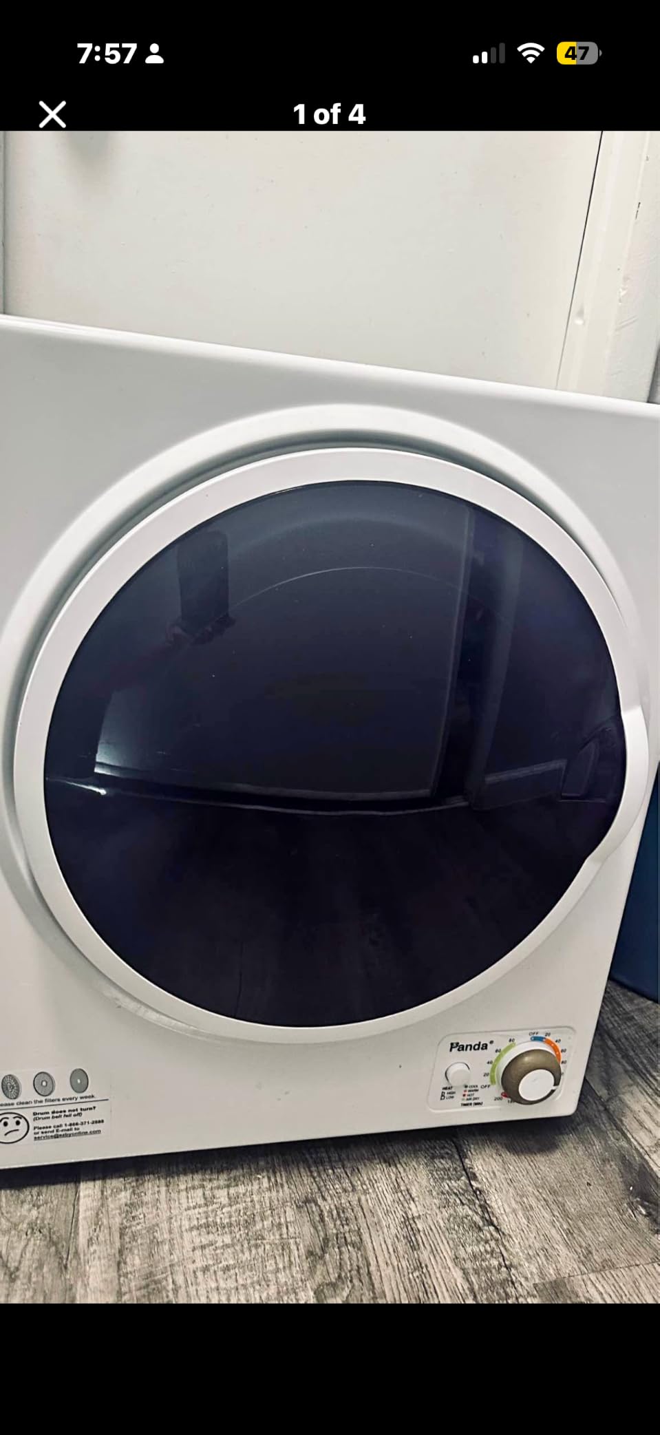 Panda Portable Clothes Dryer - 1.5 cu.ft Compact Electric Dryer, 850W, Stainless Steel Tub, 110V - Ideal for Apartments, Dorms & Small Loads customer photo 1