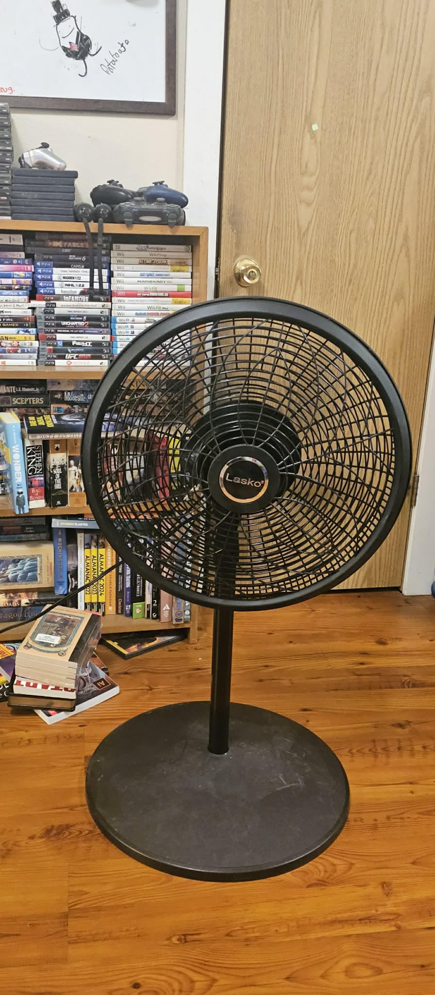 Lasko Pedestal Fan, Oscillating Fan for Bedroom with Adjustable Height and 3 Cooling Speeds, Portable, 18