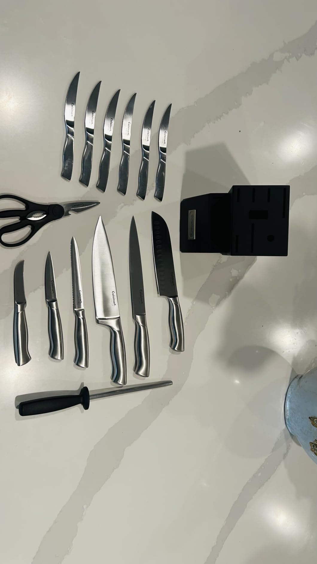 Cuisinart 15-Piece Stainless Steel Hollow Handle Block Set, C77SS-15PK | Kitchen knife set with high-carbon stainless steel blades, sharpening steel, household shears & wooden block customer photo 2