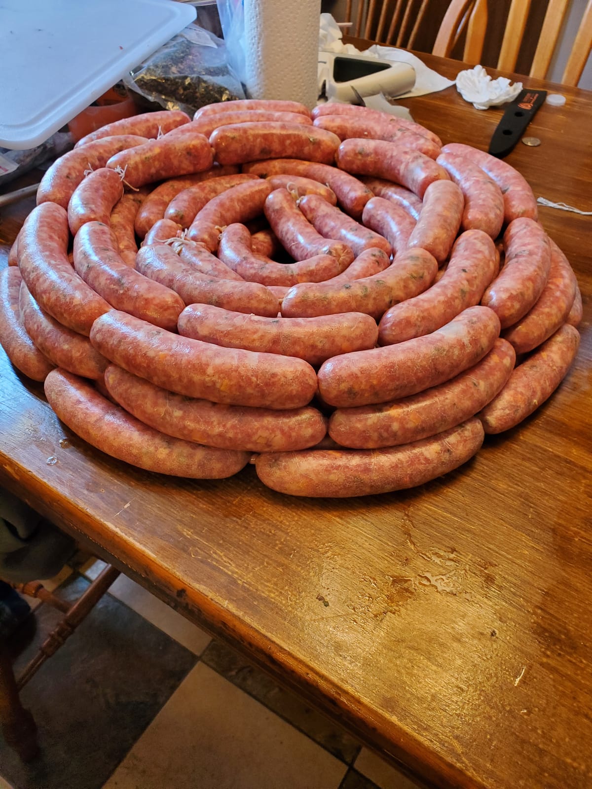 Hakka 11 Lbs(5 Liter) Sausage Stuffer 2 Speed Stainless Steel Horizontal Sausage Filler customer photo 1