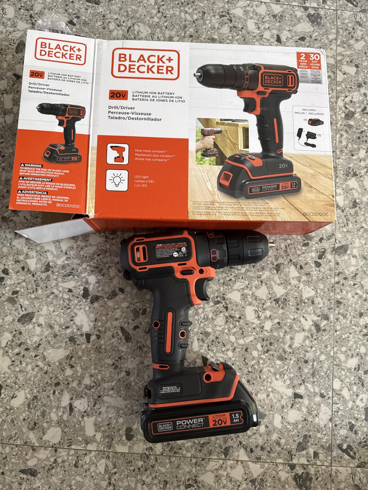 BLACK+DECKER 20V MAX Cordless Drill/Driver Kit with Battery, Charger, and Double Ended Bit (BDCDD120C) customer photo 1