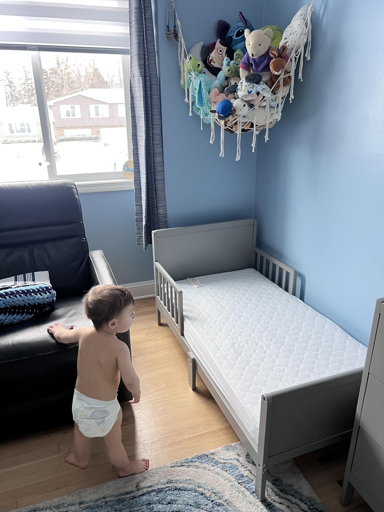 Delta Children Fancy Wood Toddler Bed - Greenguard Gold Certified, Grey customer photo 2