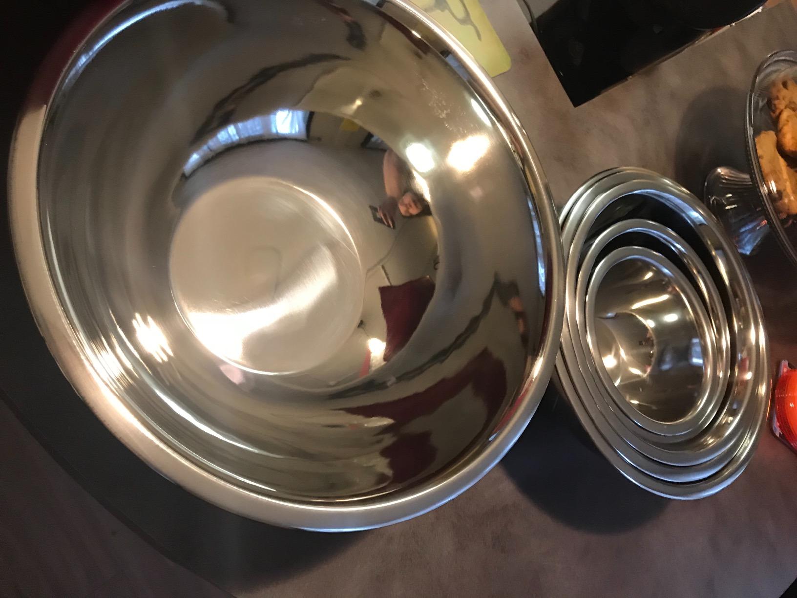 FineDine Stainless Steel Mixing Bowls Set, 6-Piece Metal Bowls | Stainless steel bowls, nesting design saves space, dishwasher safe, prep bowls, baking bowls, cooking bowls customer photo 1