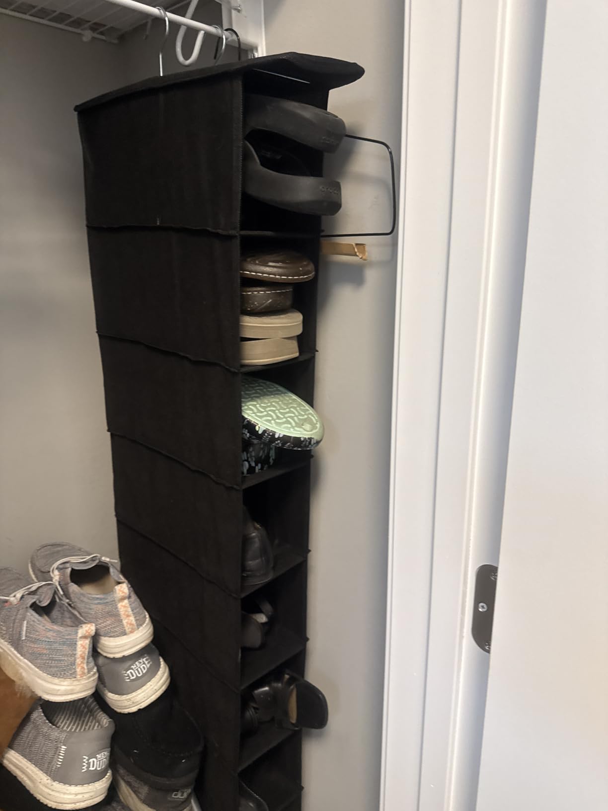 Simple Houseware 10 Shelves Closet Hanging Shoe Organizer, Gray | Dual Metal Hooks, Holds Up to 20 lbs, for Narrow Space customer photo 1