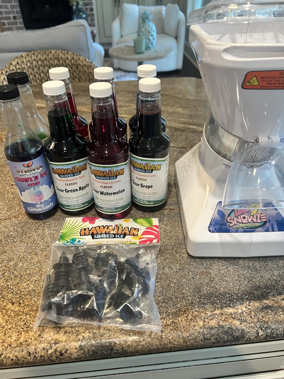 SNOWIE Little Snowie Max Snow Cone Machine (6-Stick Kit, White) | Premium Shaved Ice Maker, With Powder Sticks Syrup Mix customer photo 2