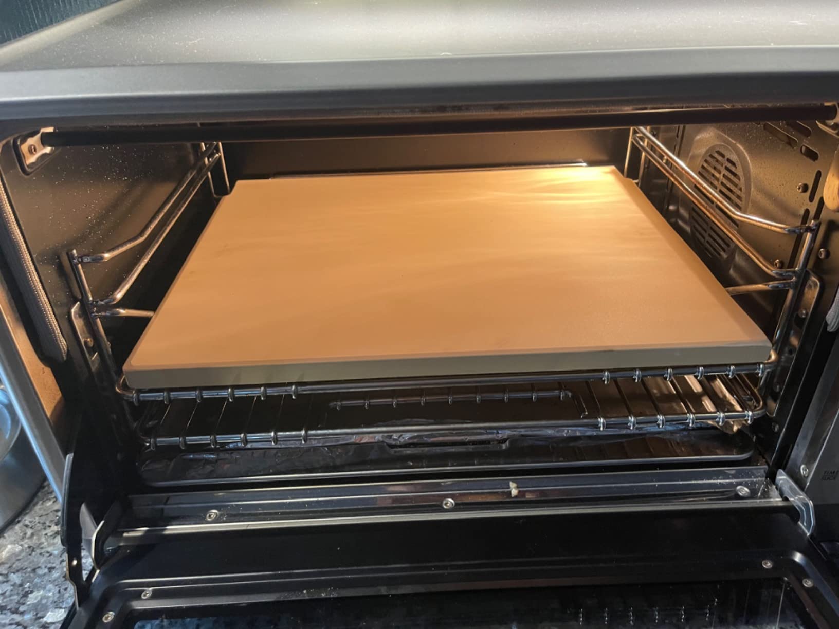 Unicook 15 x 12 Inch Rectangular Pizza Stone for Oven and Grill, 6.8 Lbs | Heavy Duty, Even Heating & Consistent Heat Retention, Creates Crispy Crust for Pizzas, Bread, Cookies, Includes Dough Scraper customer photo 1