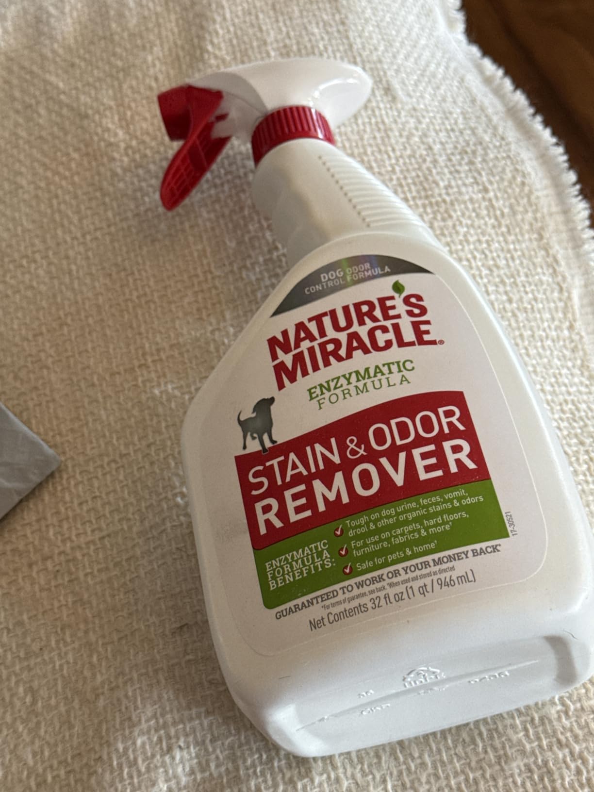 Nature's Miracle Dog Stain & Odor Remover, Enzymatic Cleaner, 32 oz customer photo 2