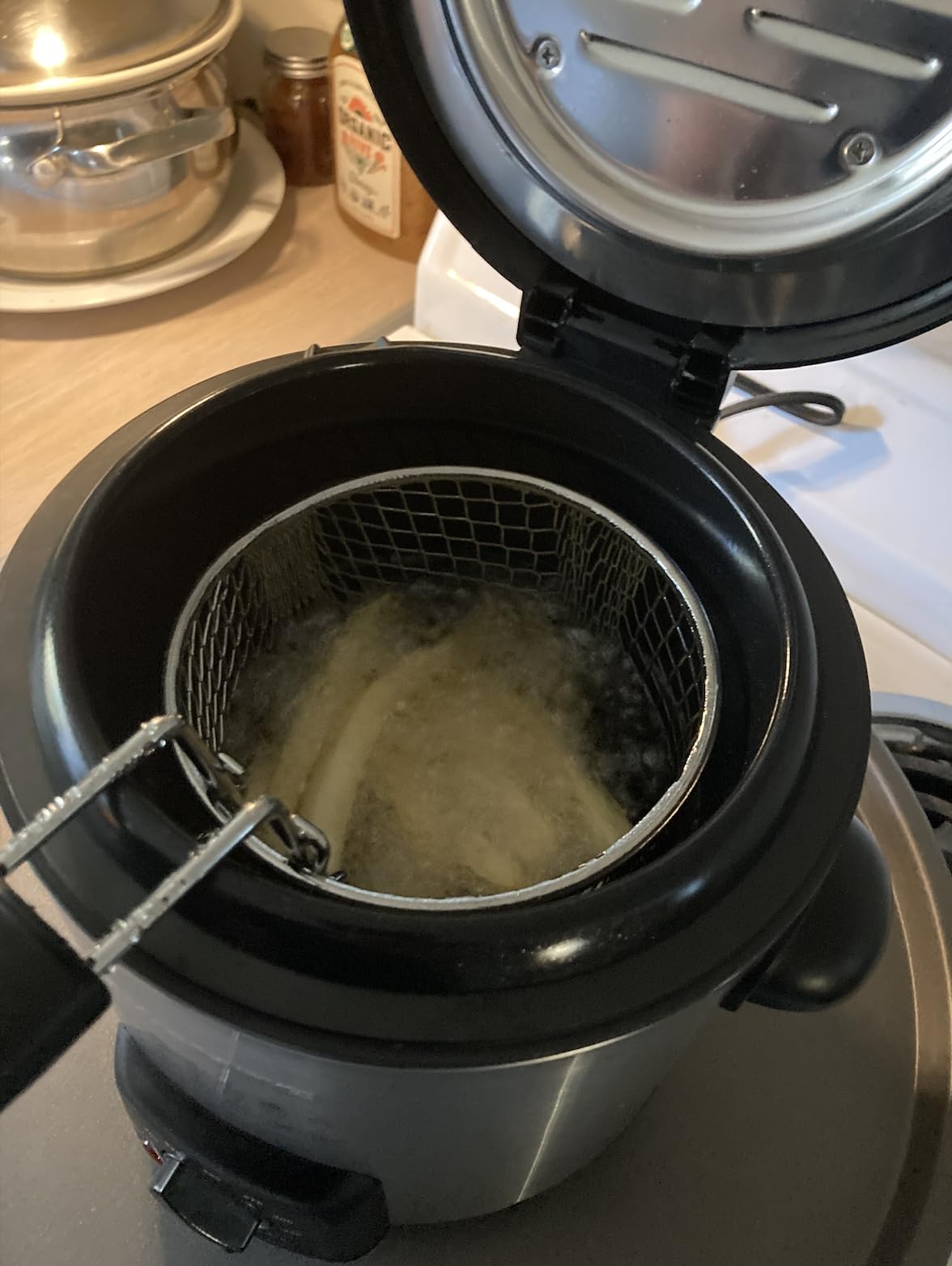 OVENTE Electric Deep Fryer, 0.9L Capacity, 840W, Silver FDM1091BR | Adjustable Temperature Knob, Locking Lid, Removable Frying Basket and Cool Touch Handle, Easy to Clean Stainless Steel Body customer photo 1