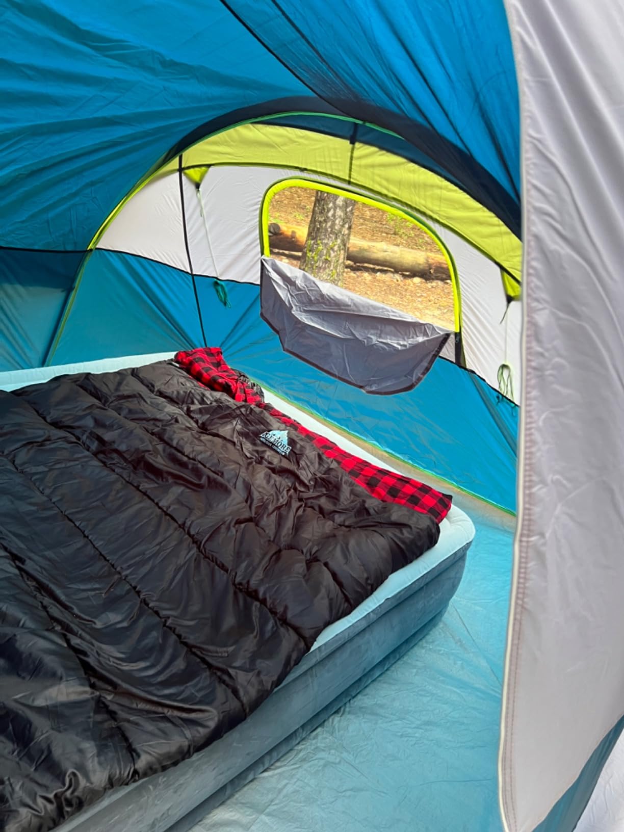 Cotton Flannel Double Sleeping Bag for Camping, Backpacking Or Hiking. Queen Size 2 Person Waterproof Sleeping Bag for Adults Or Teens. Lightweight with Compression Sack customer photo 1