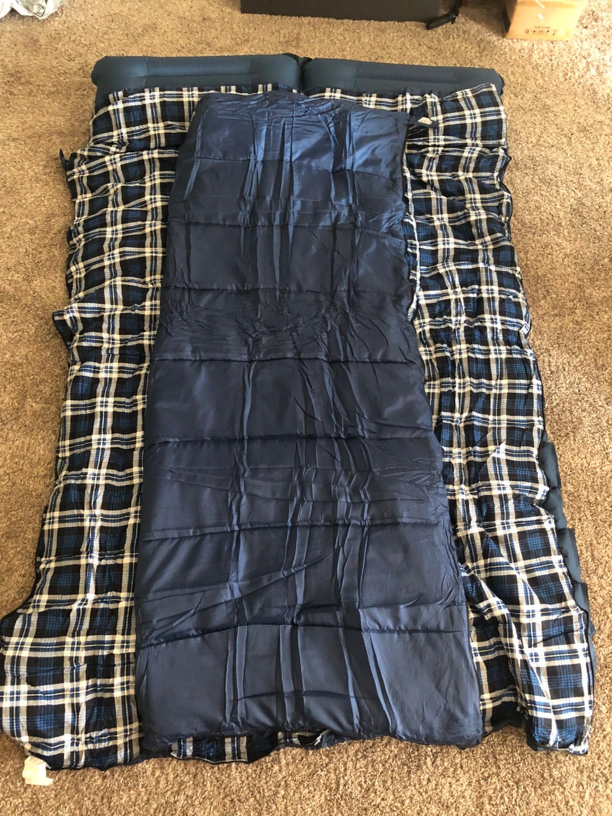 Cotton Flannel Double Sleeping Bag for Camping, Backpacking Or Hiking. Queen Size 2 Person Waterproof Sleeping Bag for Adults Or Teens. Lightweight with Compression Sack customer photo 2