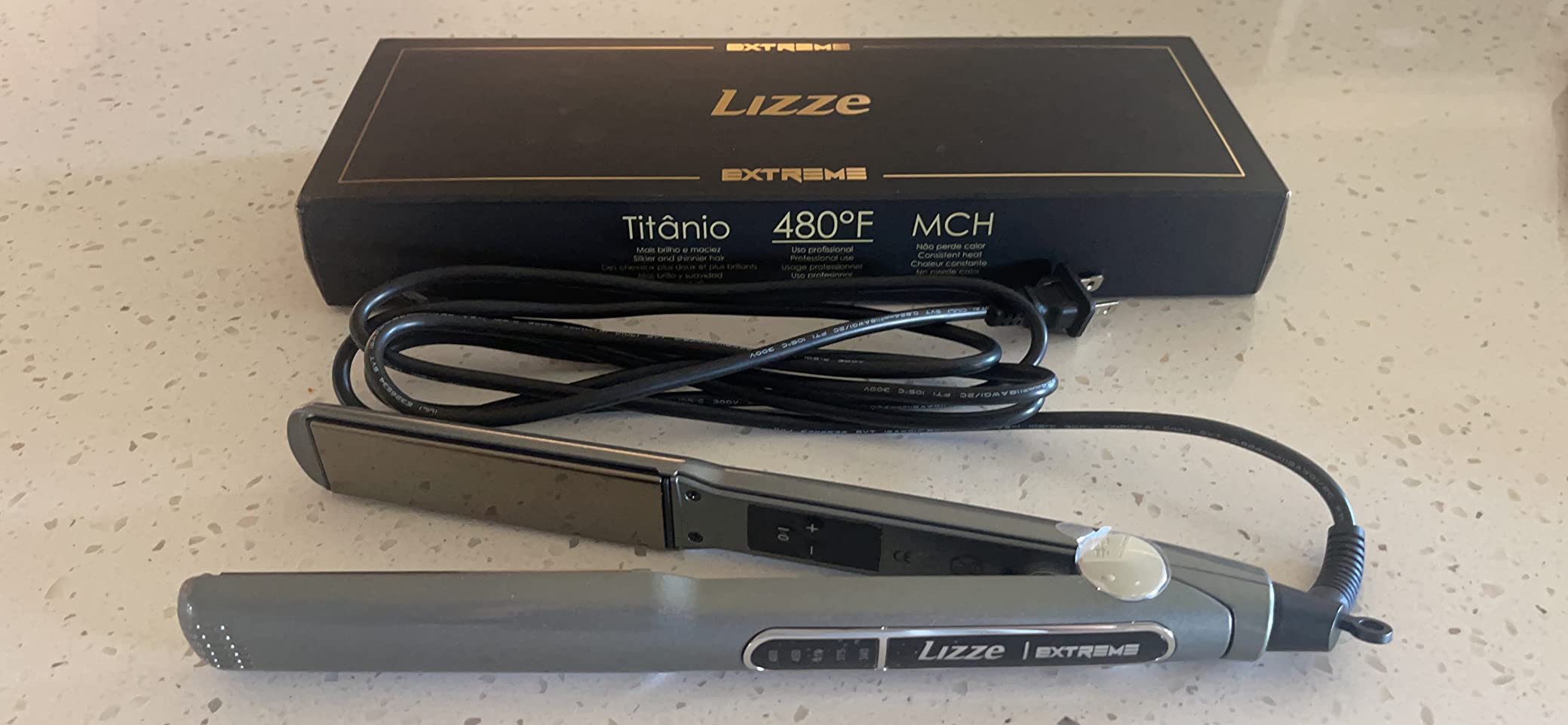 Lizze Extreme Professional Hair Straightener | Original Nano Titanium Technology Straightens Dry, Frizzy Hair Curls | 250 Deg. C. (480'f) - 110 Volts customer photo 1