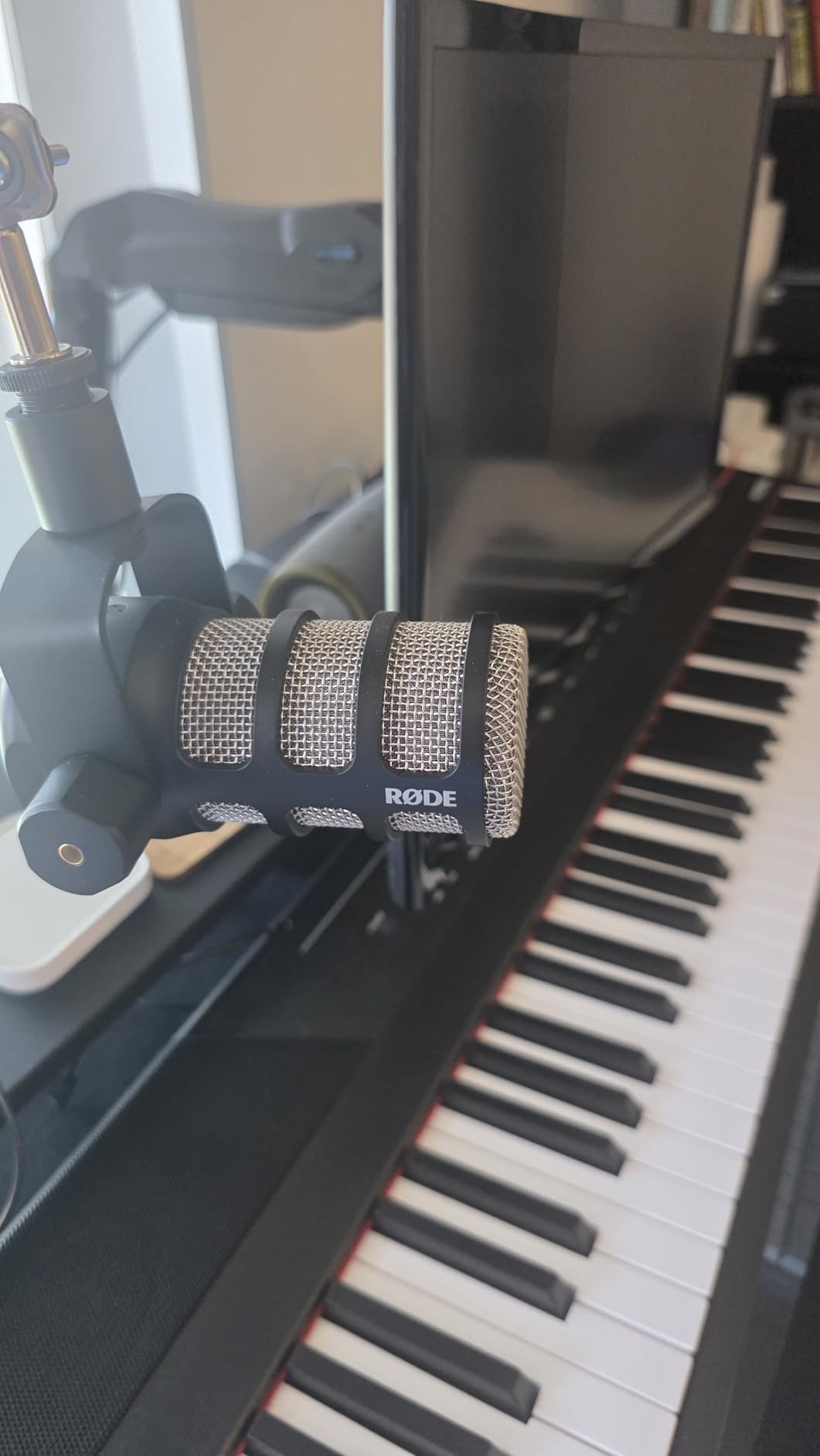 RØDE PodMic Cardioid Dynamic Broadcast Microphone, XLR | Requires Audio Interface (RØDECaster, AI-1, or similar). For USB Plug and Play, see PodMic USB customer photo 1