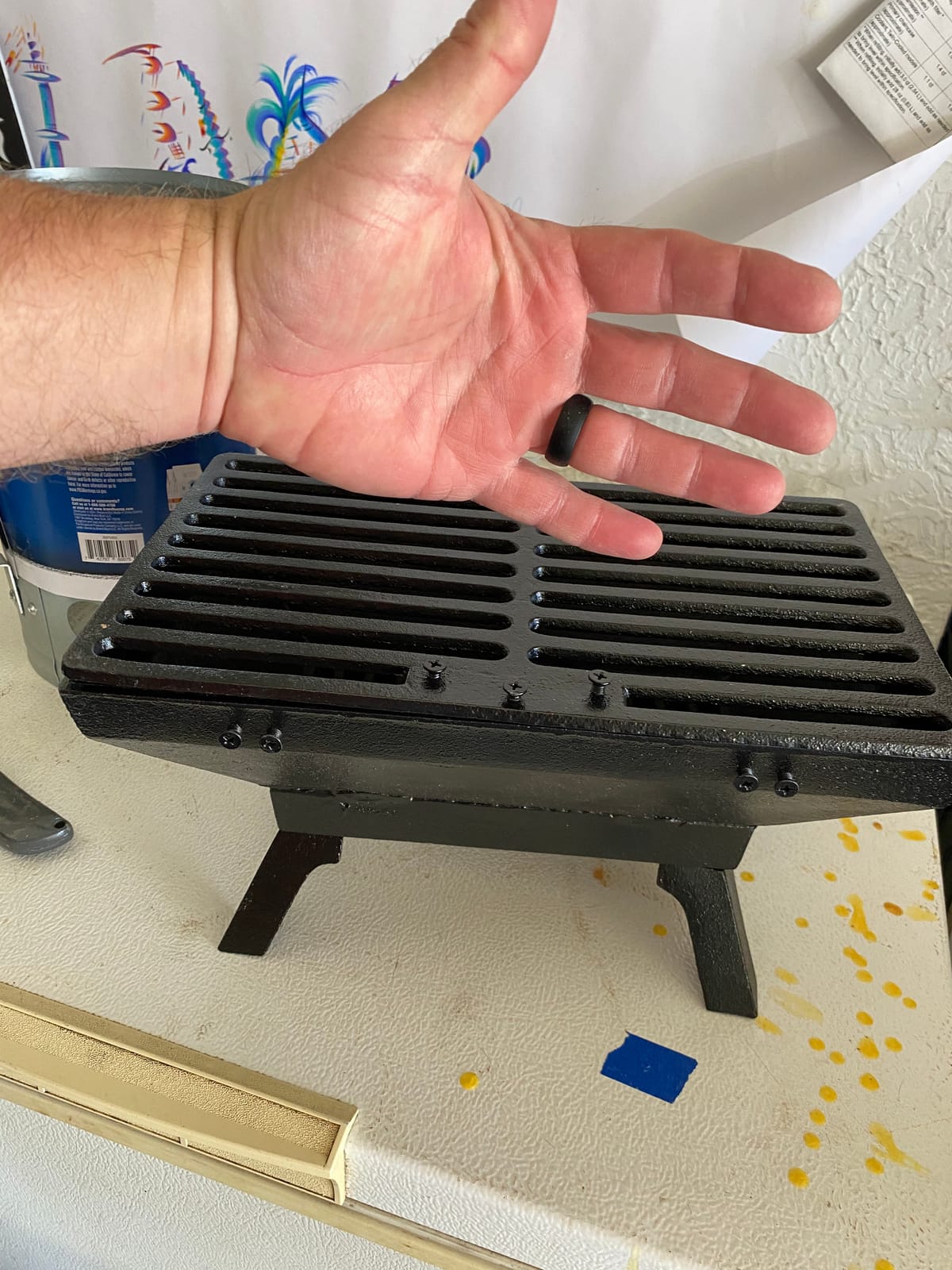 Sungmor Compact Cast Iron Charcoal Grill - Tabletop BBQ Grill with Adjustable Grate & Wooden Handles, 12