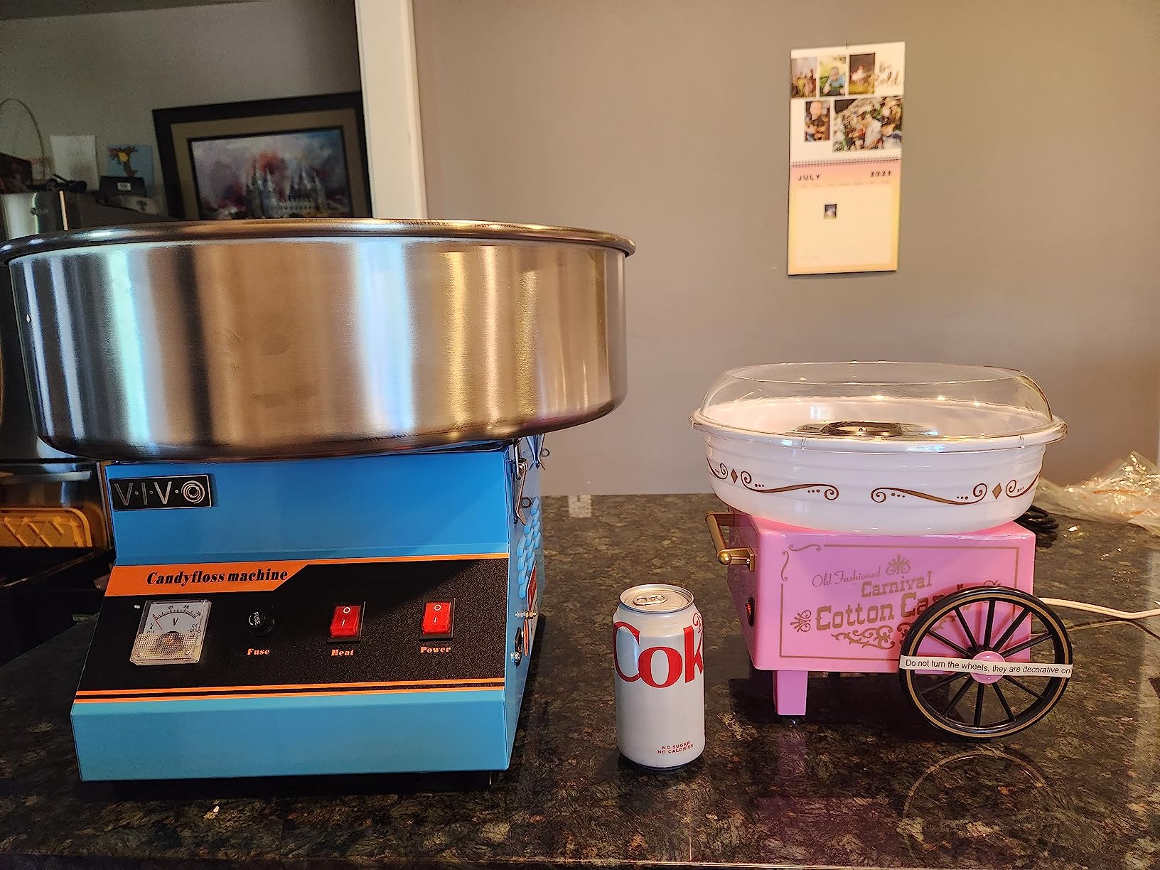 VIVO Pink 1030W Electric Cotton Candy Maker, CANDY-KIT-1 | Commercial Candy Floss Machine with 20 in Stainless Steel Bowl, Includes Bubble Shield Cover and Sugar Scoop, Easy Home Use customer photo 2