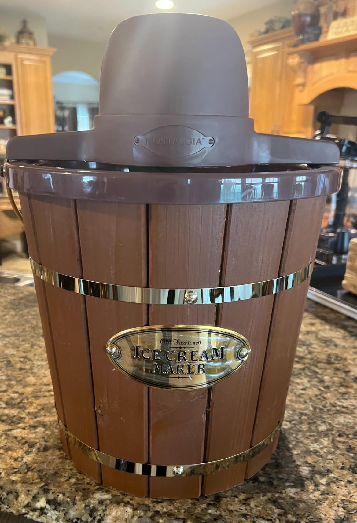 Nostalgia Electric Ice Cream Maker - Old Fashioned Soft Serve Ice Cream Machine Makes Frozen Yogurt or Gelato in Minutes - Fun Kitchen Appliance - Blue - 4 Quart customer photo 1