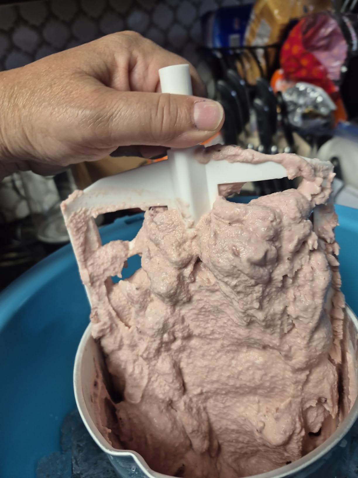 Nostalgia Electric Ice Cream Maker - Old Fashioned Soft Serve Ice Cream Machine Makes Frozen Yogurt or Gelato in Minutes - Fun Kitchen Appliance - Blue - 4 Quart customer photo 2