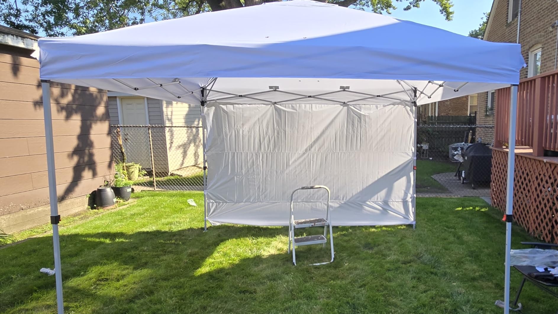 MASTERCANOPY 10x10 Durable Pop Up Canopy Tent with 1 Sidewall, Black customer photo 2