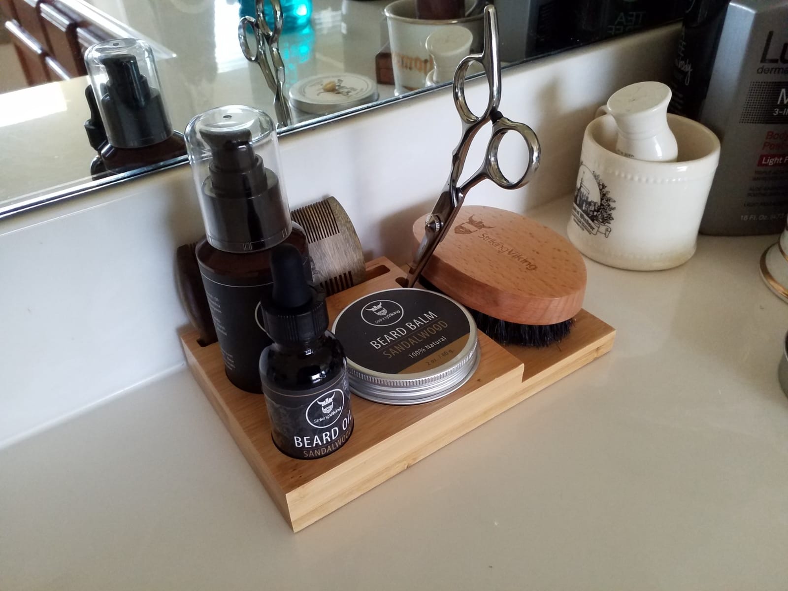 Striking Viking Grooming Kit - Premium Care Products for Men with Beard Shampoo, Oil, Balm Butter, Brush, Wooden Comb, Mustache Scissors & Toiletry Bag | Premium Care Products for Men with Beard Shampoo, Oil, Balm Butter, Brush, Wooden Comb, Mustache Scissors & Toiletry Bag customer photo 2