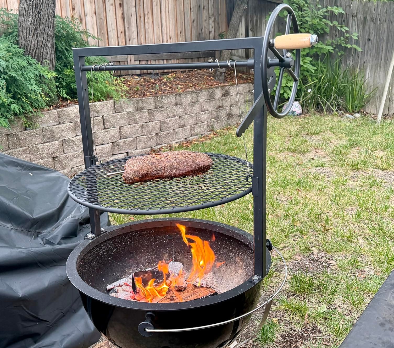 Ash & Ember Santa Maria Style Adjustable Cooking Grate Attachment, Fits 24 Kettle-Style Grills, Open Flame Campfire Cooking Grate, Outdoor Grill Cooking Accessories customer photo 2