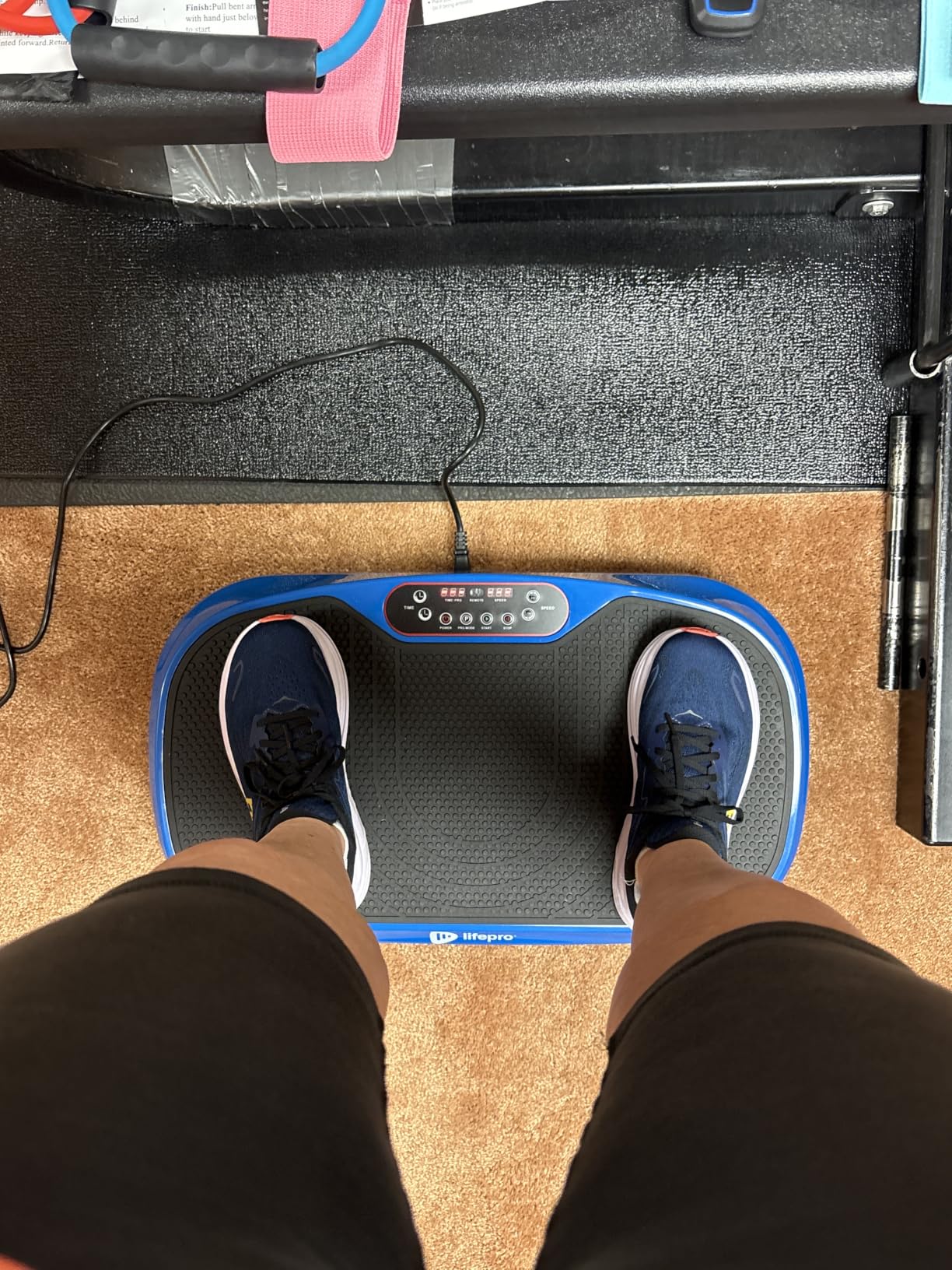 Lifepro Waver Mini Vibration Plate Exercise Machine with Resistance Bands | Compact Design, 99 Speed Levels, 10 Presets, Non-Slip Surface - Vibration Plate for Lymphatic Drainage, Full Body Workout customer photo 2