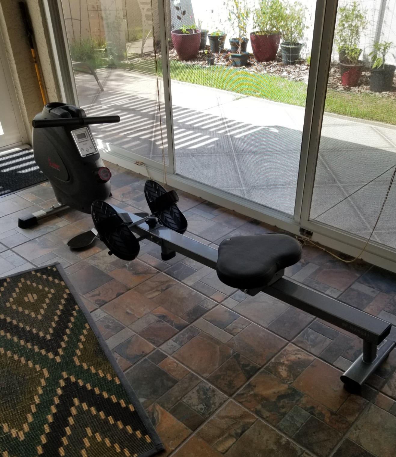 Sunny Health & Fitness Foldable Magnetic Rowing Machine for Home, 44 inch Long Rail & 16-Level Resistance Rower for Cardio Workout, Free SunnyFit Training App, Optional Footplate for Standing Exercises customer photo 1