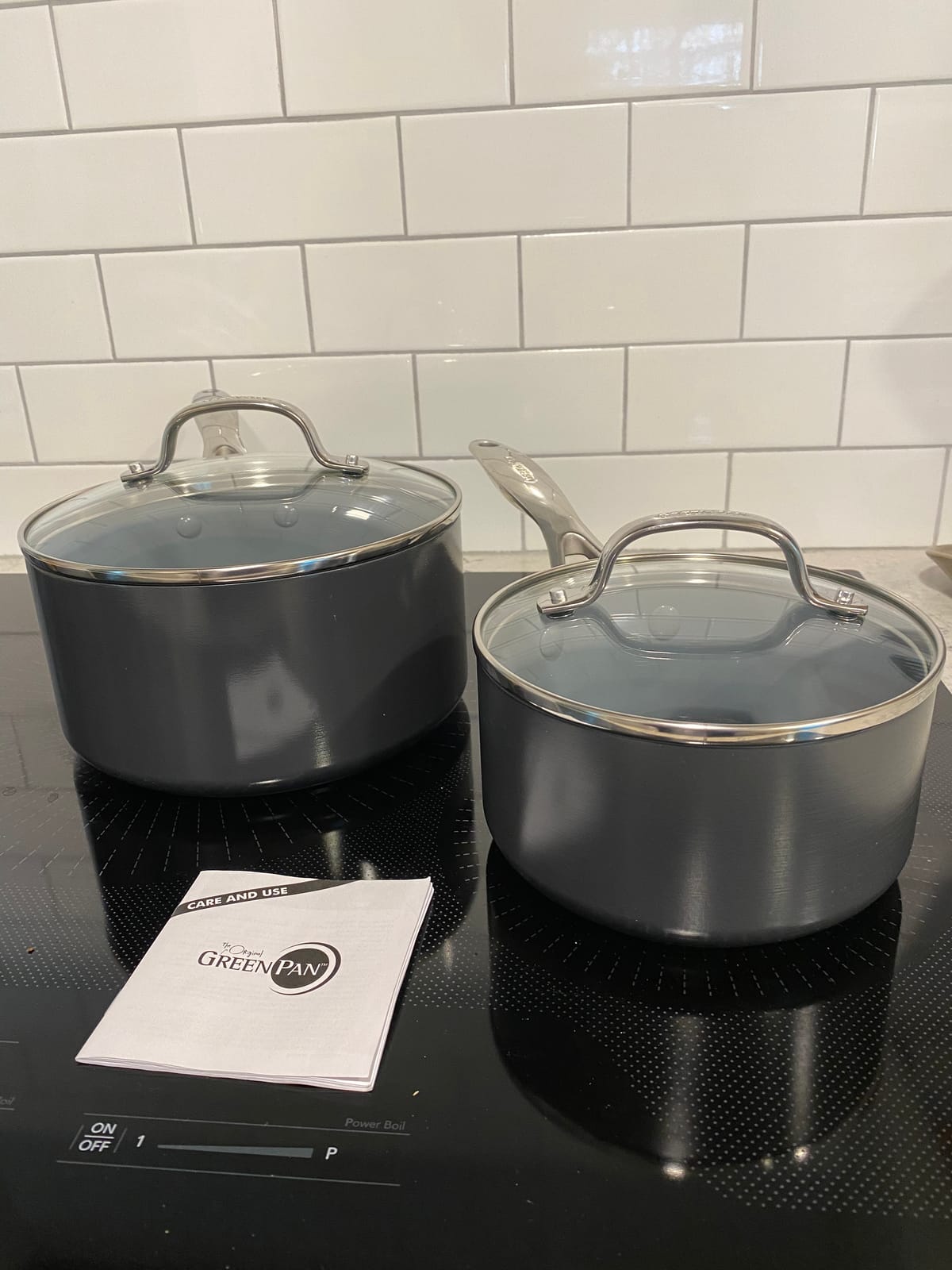 GreenPan Valencia Pro 2 Piece Ceramic Saucepan Set, 1.6QT & 3.3QT with Lids | Nonstick, PFAS-Free Nonstick, Induction Ready, All Cooktop Compatible, Hard Anodized, Dishwasher Safe, Oven Safe up to 600F customer photo 2