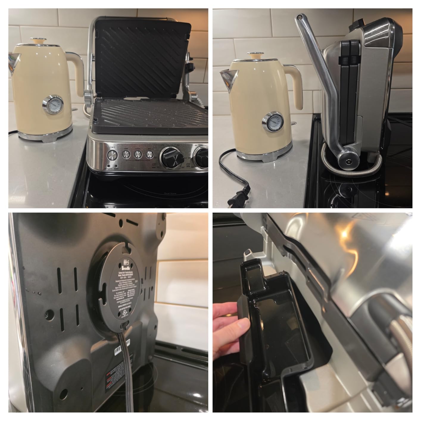 Breville BGR700BSS Sear and Press Grill, Brushed Stainless Steel | Lock in juices and deliver steakhouse-style grill marks on burgers, steaks and more with high-heat sear plates customer photo 1