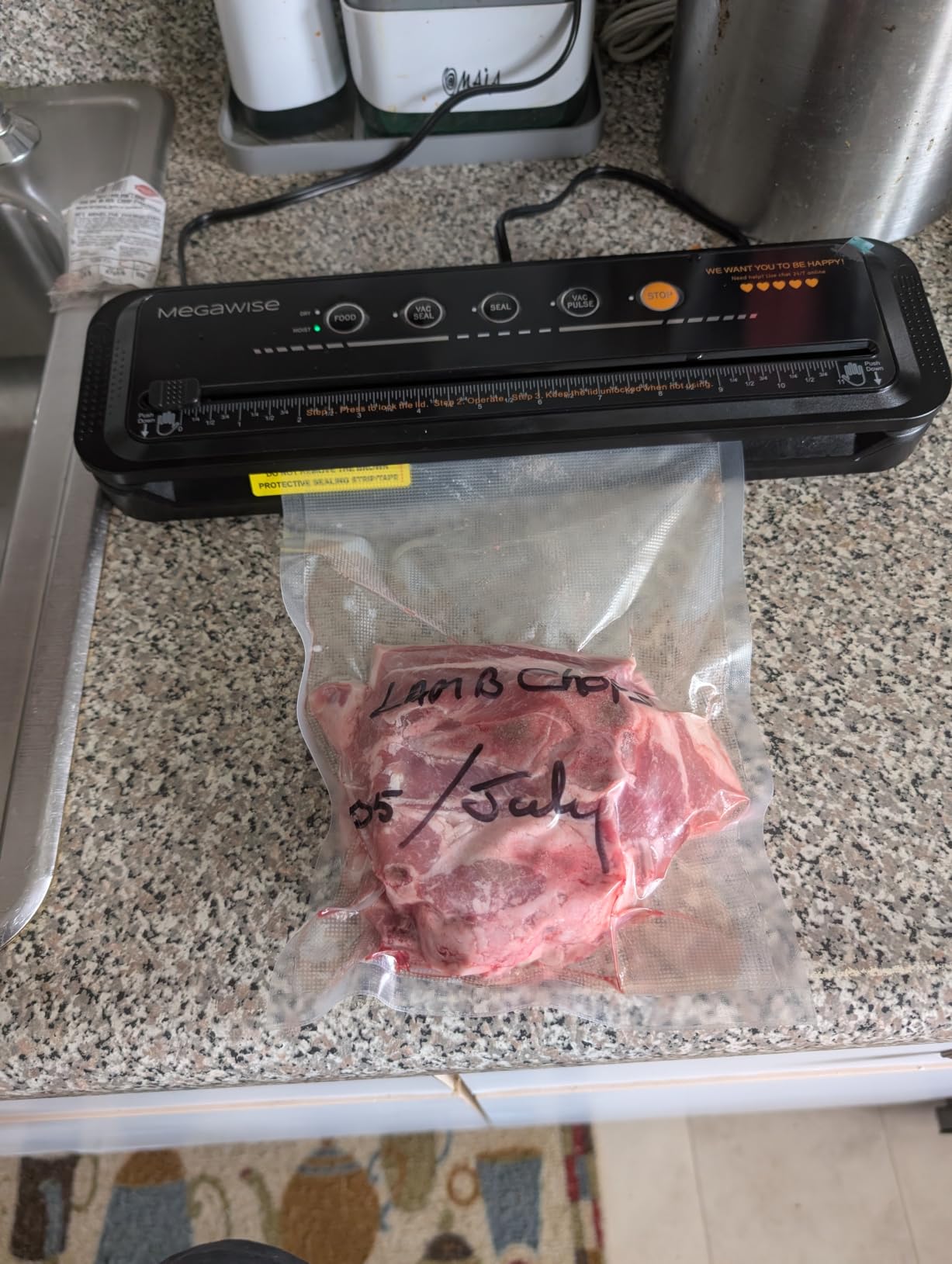 MegaWise Vacuum Sealer Machine | 80kPa Suction Power | Vac Seal Machine | Bags and Cutter Included|Compact One-Touch Automatic with External Vacuum System|Dry Moist Fresh Modes for All Saving needs customer photo 1