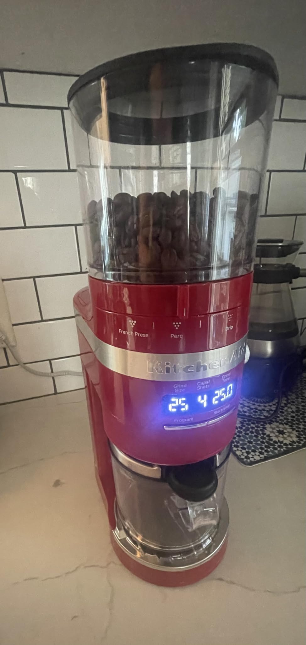 KitchenAid Burr Coffee Grinder, KCG8433, Empire Red - 70 Grind Settings customer photo 1