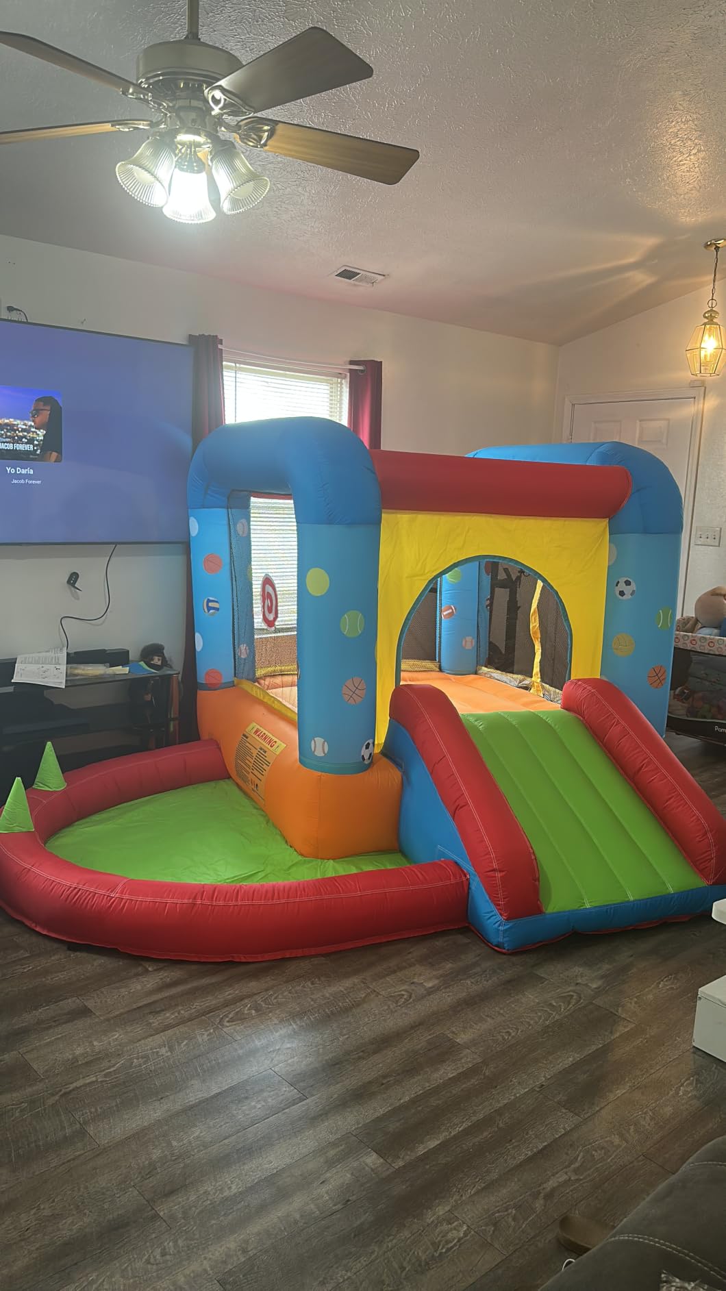 Step4Fun Inflatable Bounce House, Kids Castle Slide Bouncer for Children Jumping Outdoor and Indoor Party, Baby Backyard Water Jumper Toy with Blower, Ball Pit Pool, Ideal Gifts（112 x 98 x 65”） | Ball Pit Pool,Wet & Dry Play,Indoor & Outdoor Fun,Backyard Bounce House,Full Accessories,Easy & Fast Inflatable customer photo 1
