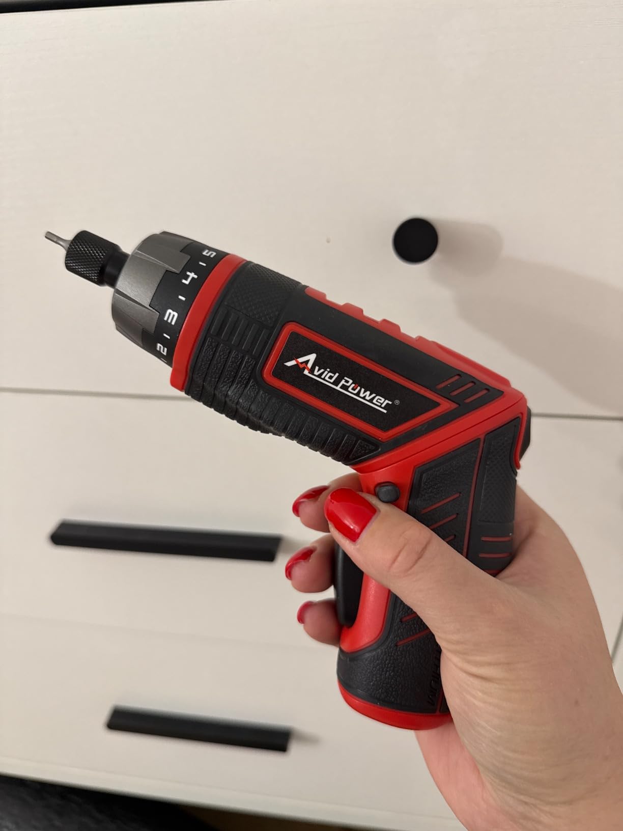 AVID POWER 4V Electric Cordless Screwdriver Set 5.65Nm 44 Bits with Case | 5.65Nm, 5+1 Torque Settings, 2-Position Handle, 44 Accessories, LED Light, for Precision Assembly & Furniture Installation customer photo 2
