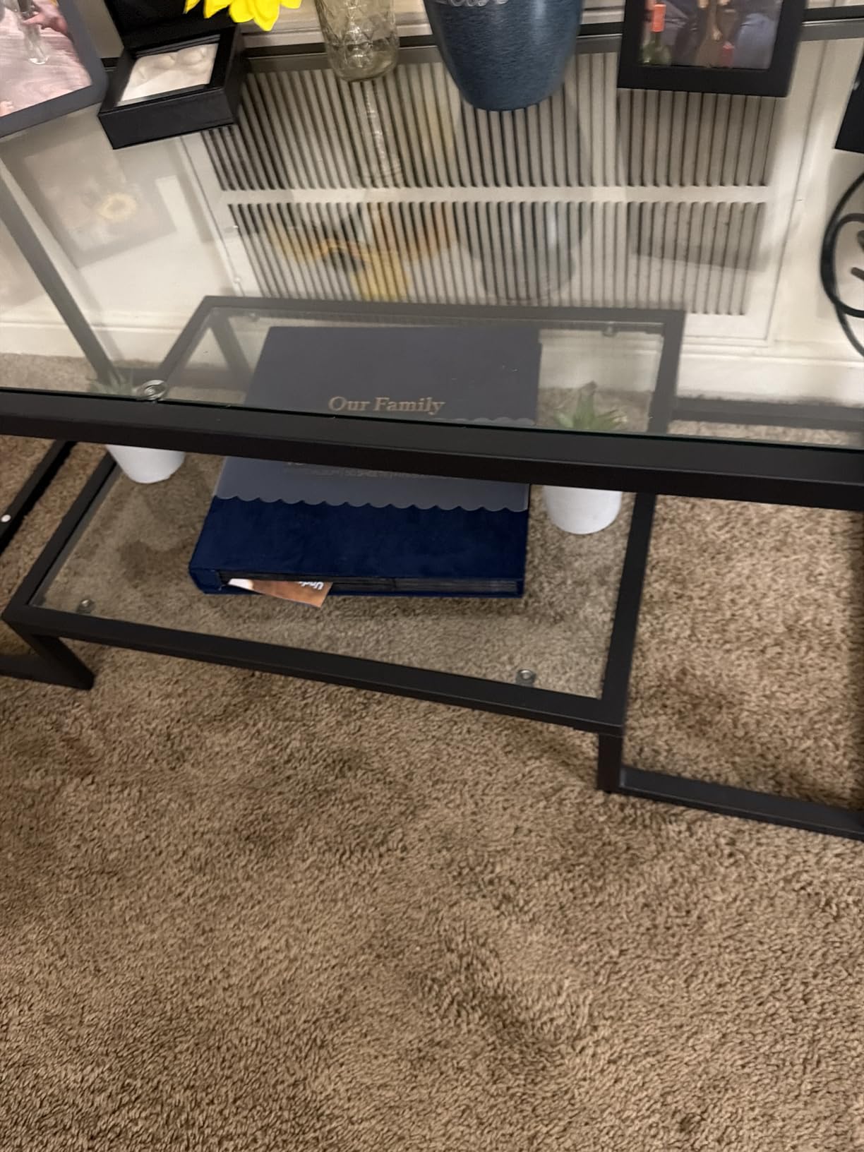 Yaheetech Glass Coffee Table for Living Room, 42