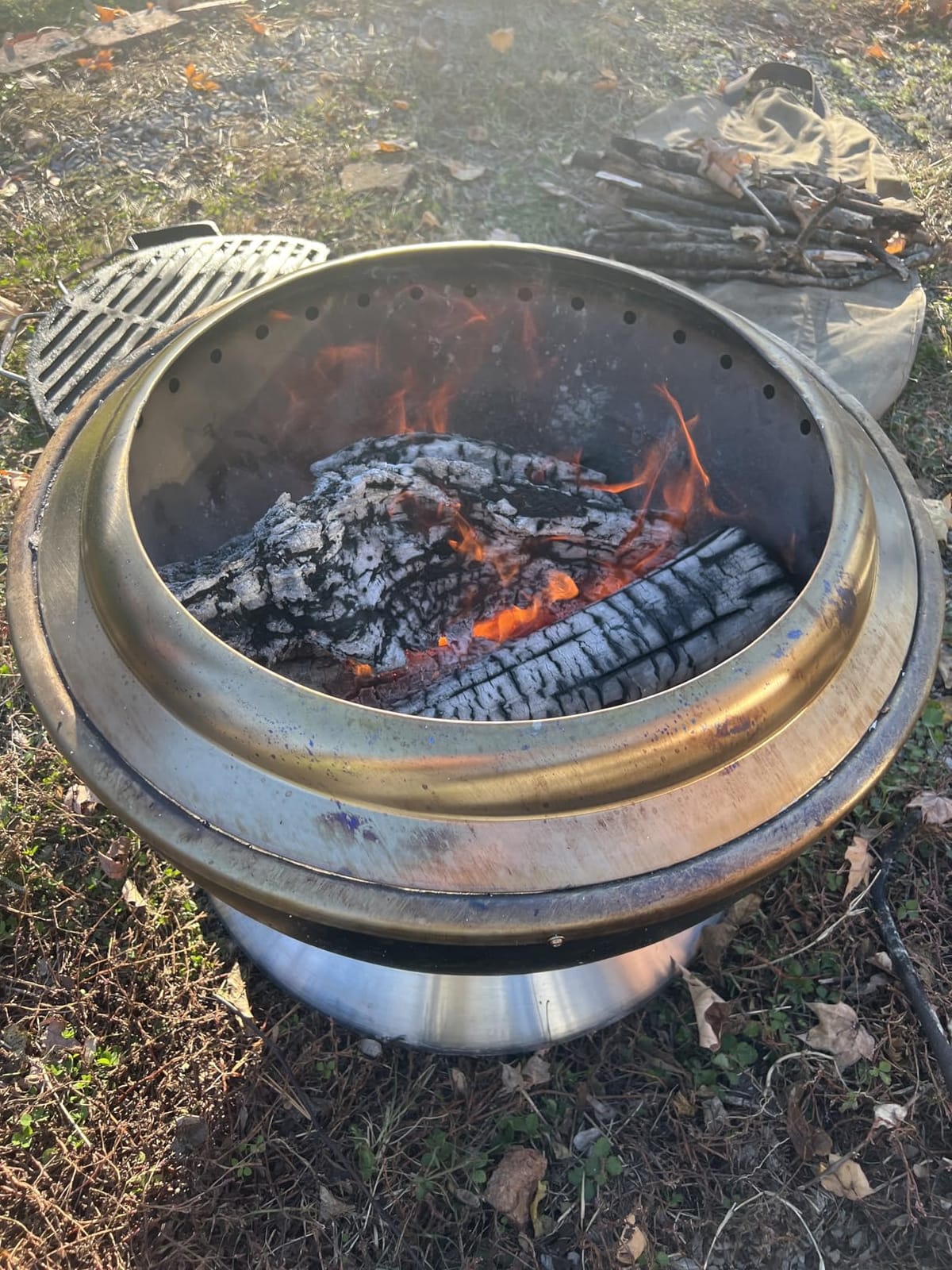 Cuisinart Outdoor Fire Pit, Cleanburn Smokeless System, Wood Burning, 24