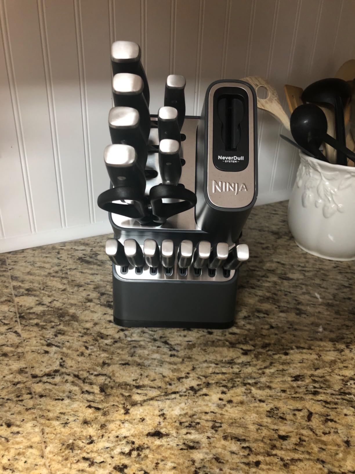 Ninja NeverDull 17-Pc Knife Block Set, Built-in Sharpener, Black, K32017 | Stays razor-sharp 10+ years. Rust-resistant German stainless steel blades customer photo 1