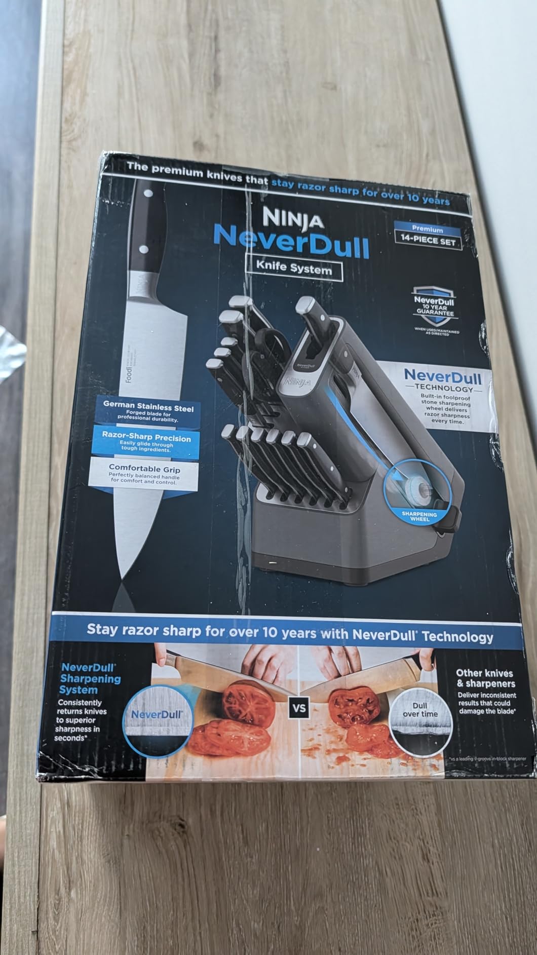 Ninja K32012 Foodi NeverDull Premium Knife System, 12 Piece Knife Block Set with Built-in Sharpener, German Stainless Steel Knives, Black customer photo 1