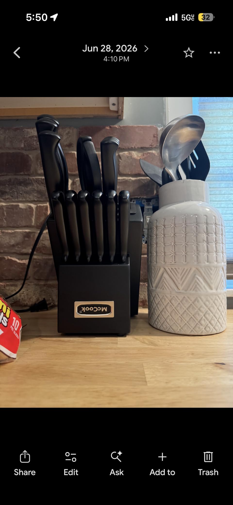 McCook Knife Set Kitchen Steel Knife Block Set w Built-in Sharpener | German Forged Stainless Steel, 15 PC, Razor Sharp, Non-Stick & Anti-Rust, Ergonomic Handle, Full Tang, Gift Box customer photo 1